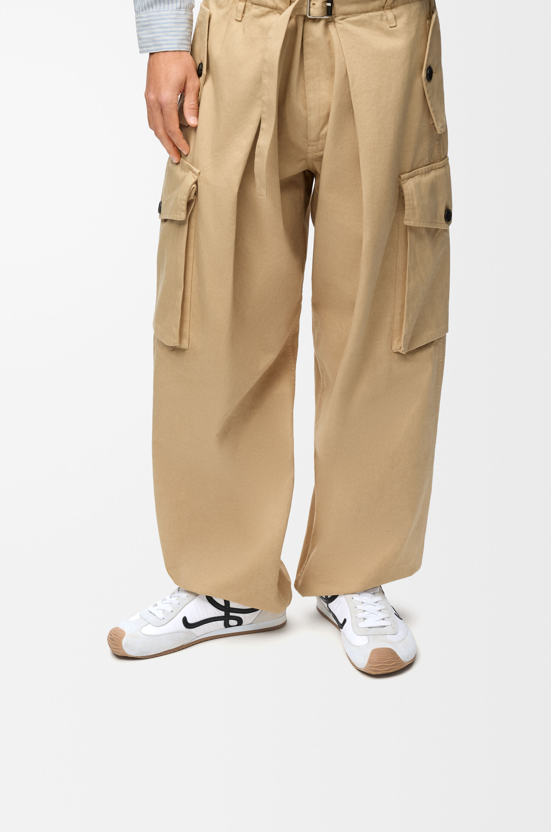 LOEWE Ballet Runner 2.0 in nylon and calfskin White/Black