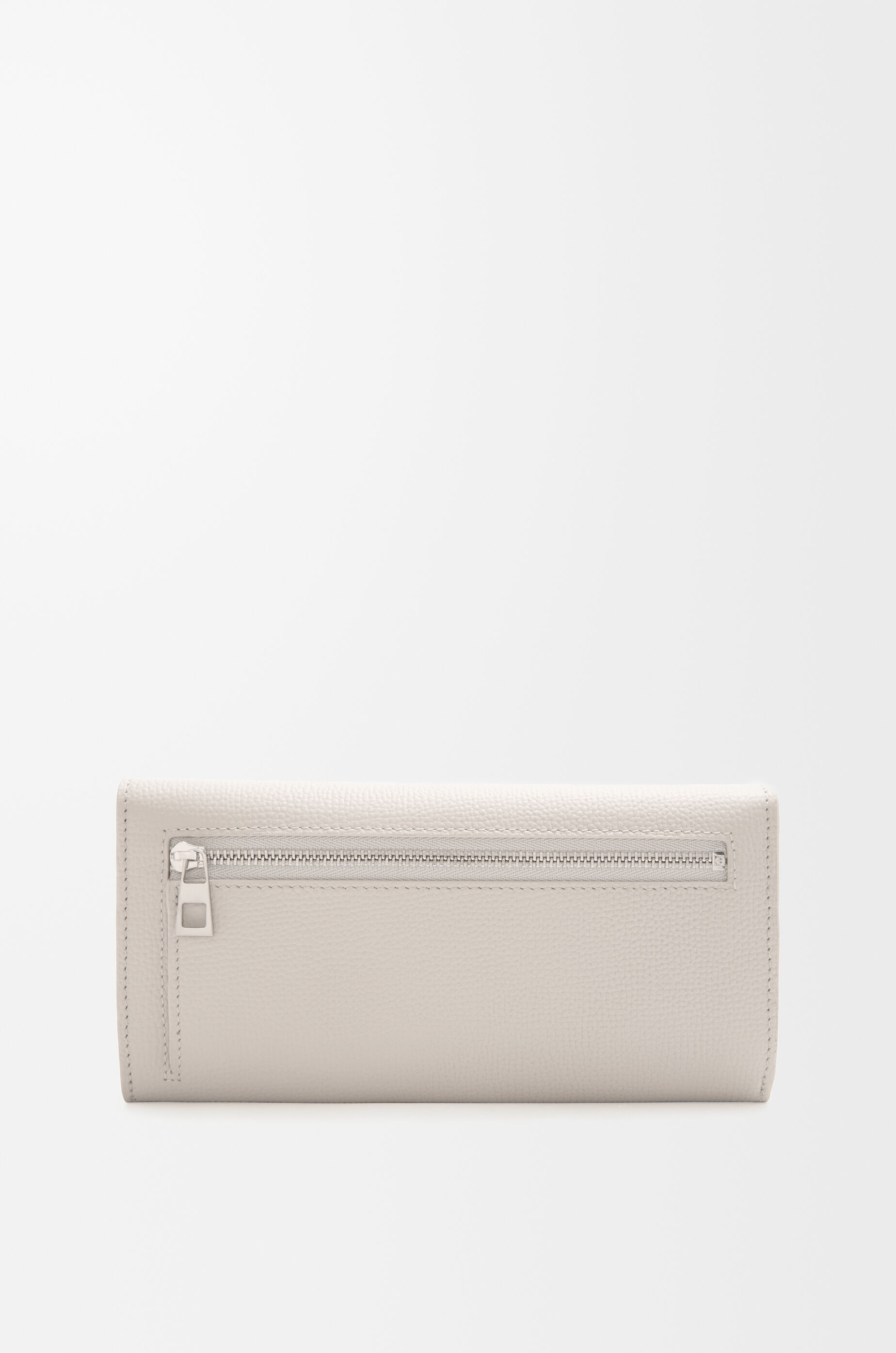 LOEWE Anagram continental wallet in pebble grained calfskin Light Ghost