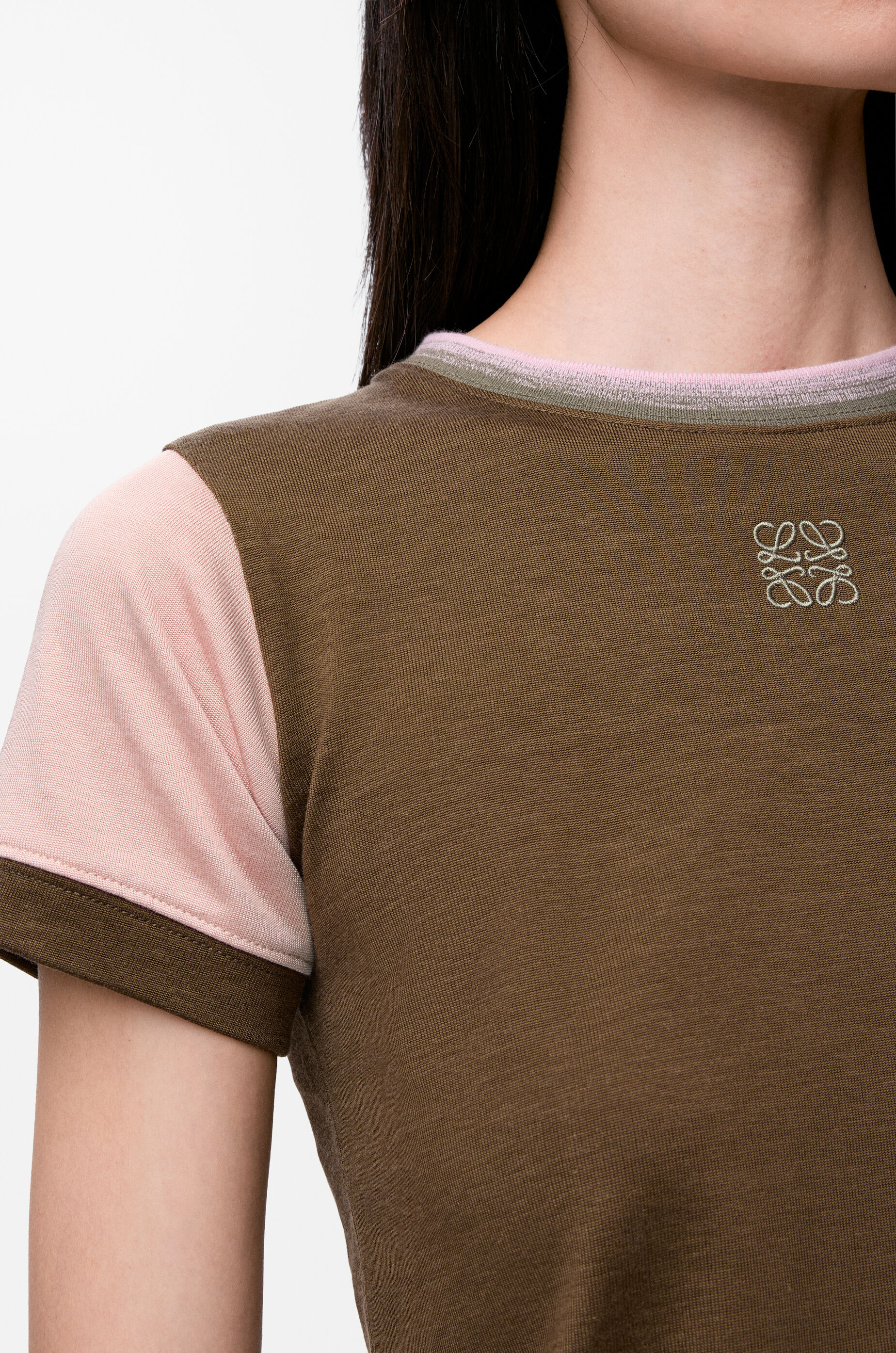 LOEWE Small fit T-shirt in cotton blend Khaki Green