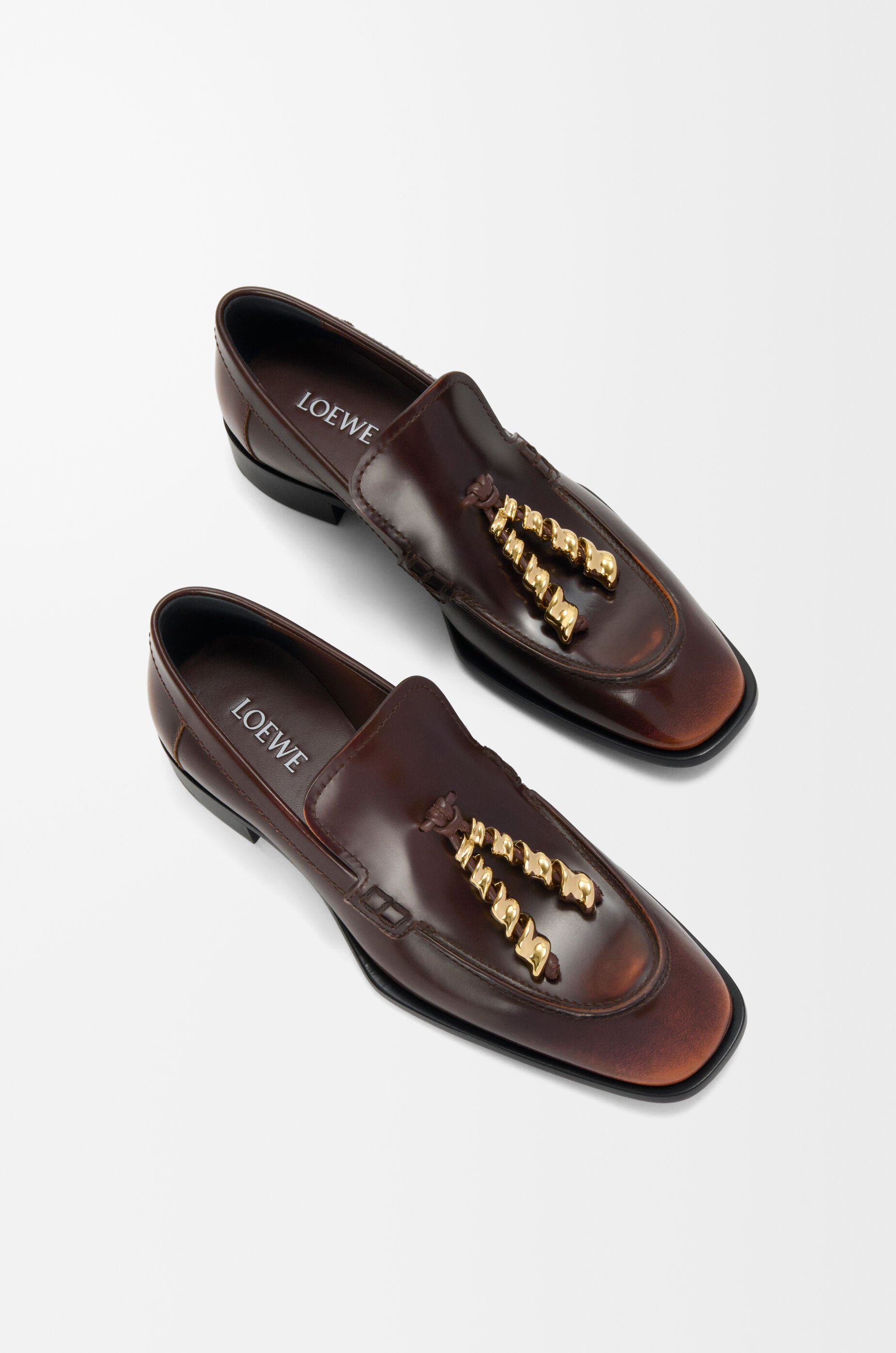 LOEWE Edge loafer in brushed-off calfskin Brown