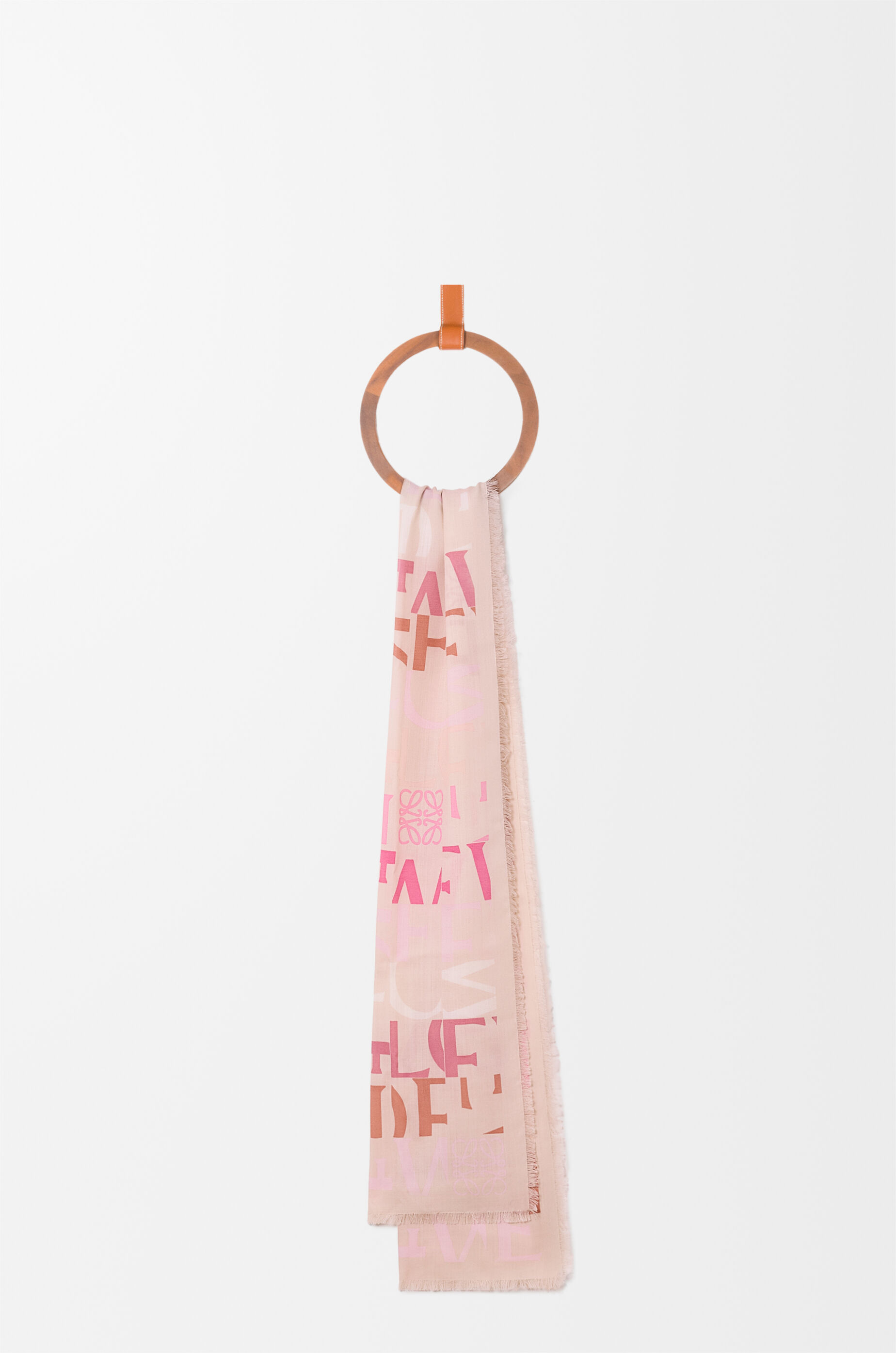 LOEWE Scarf in wool, silk and cashmere blend Pink Multitone