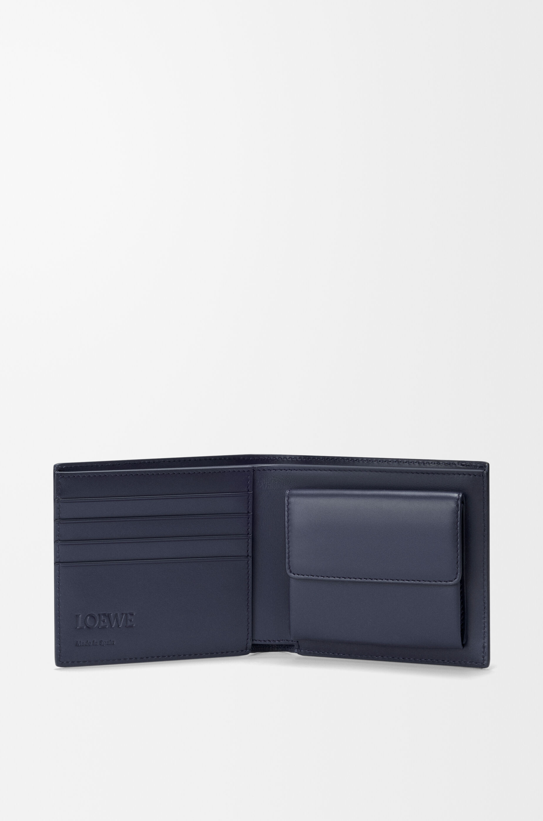 LOEWE Puzzle bifold coin wallet in classic calfskin Blue Grey/Navy