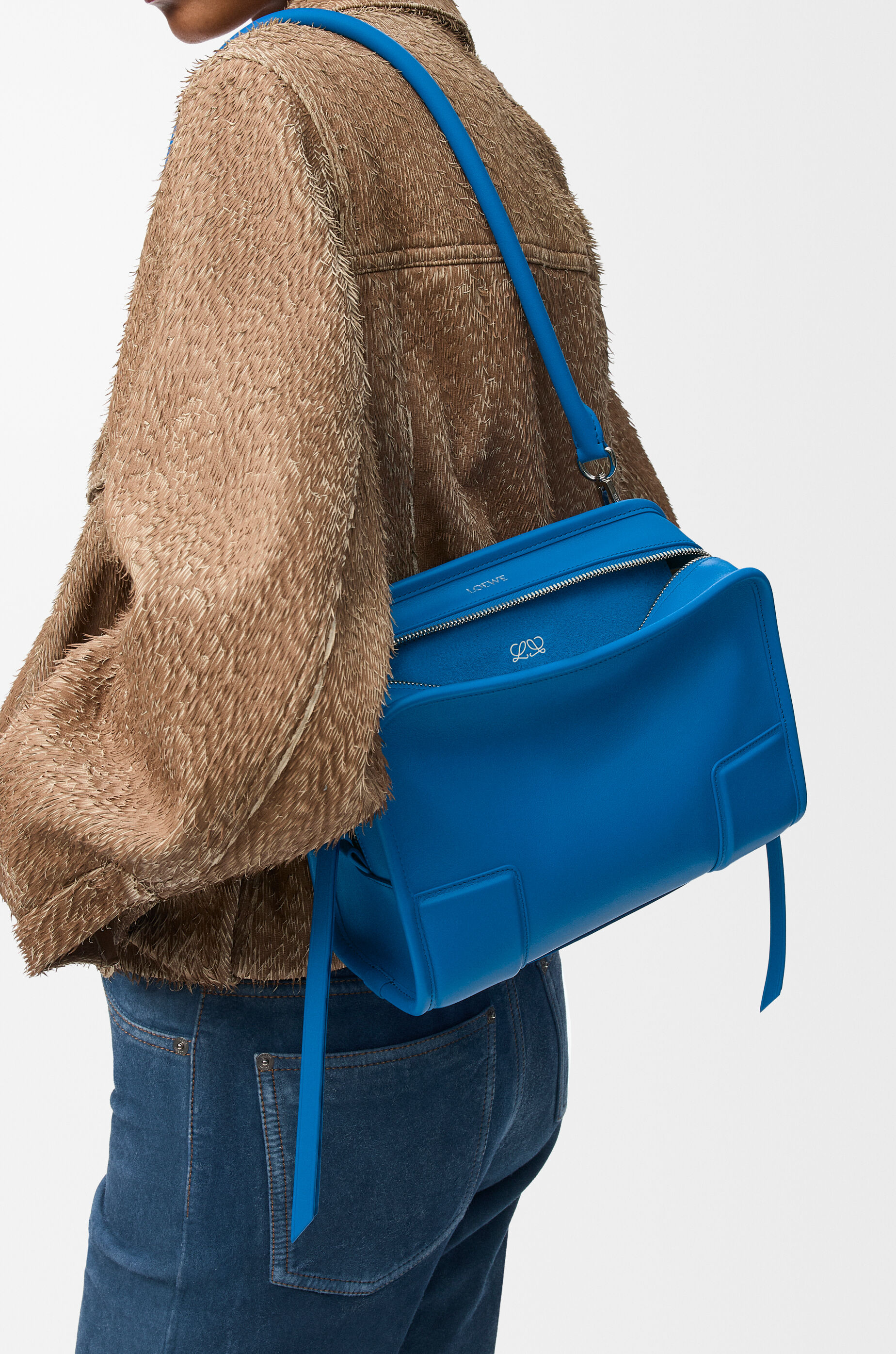 LOEWE Small Amazona 180 bag in soft calfskin Royal Azur
