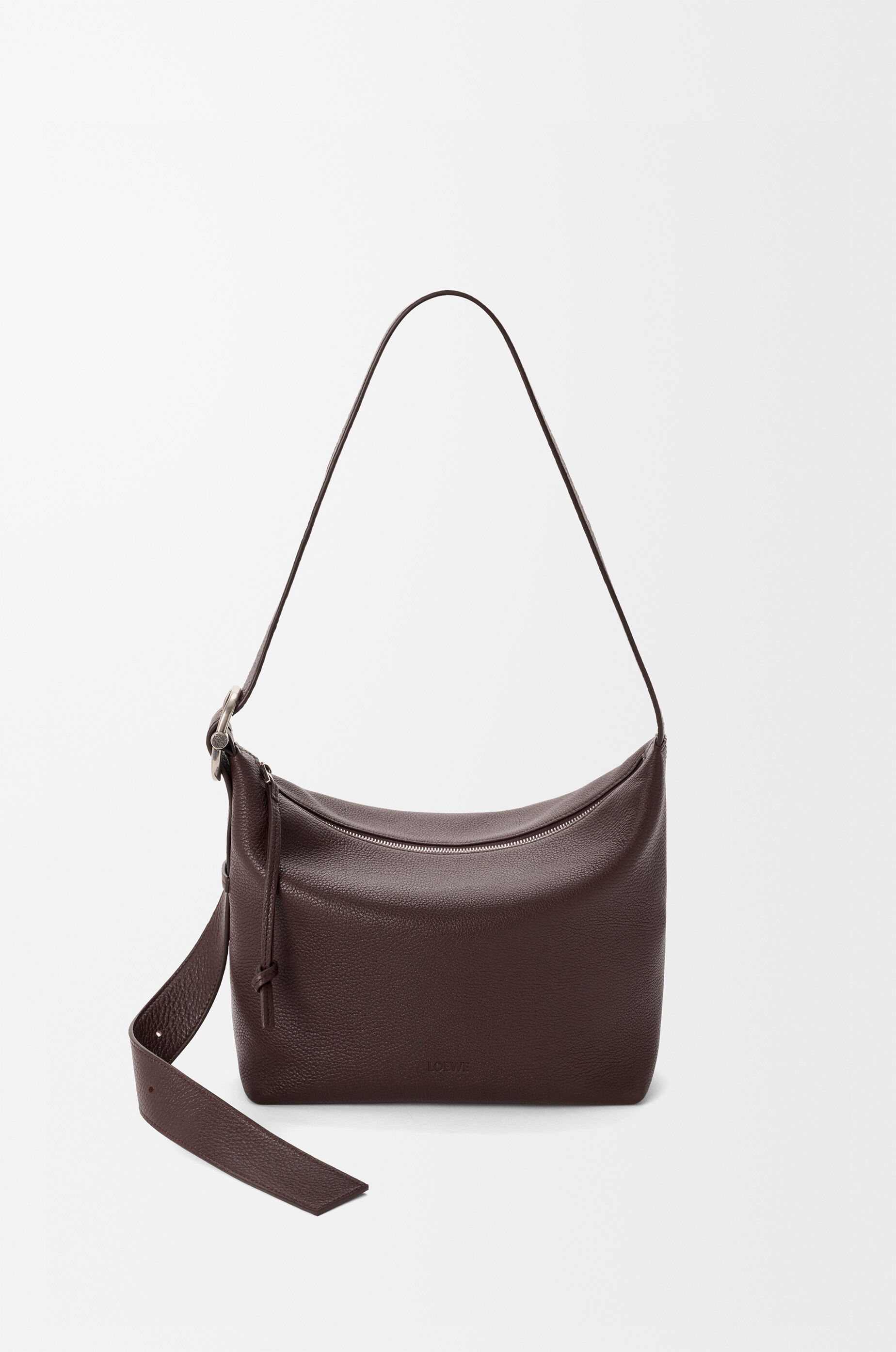 LOEWE Medium Loop hobo in supple grained calfskin Chocolate