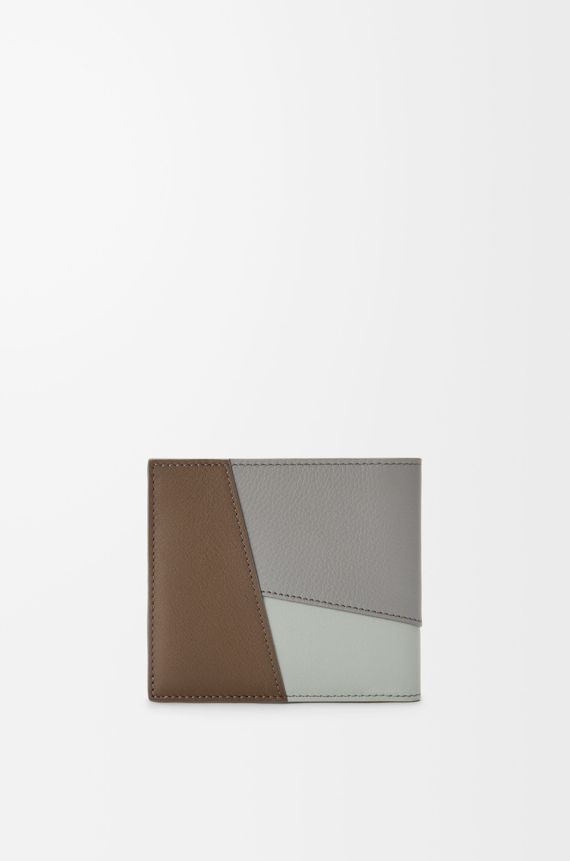 LOEWE Puzzle bifold coin wallet in classic calfskin Winter Brown/Ash Grey