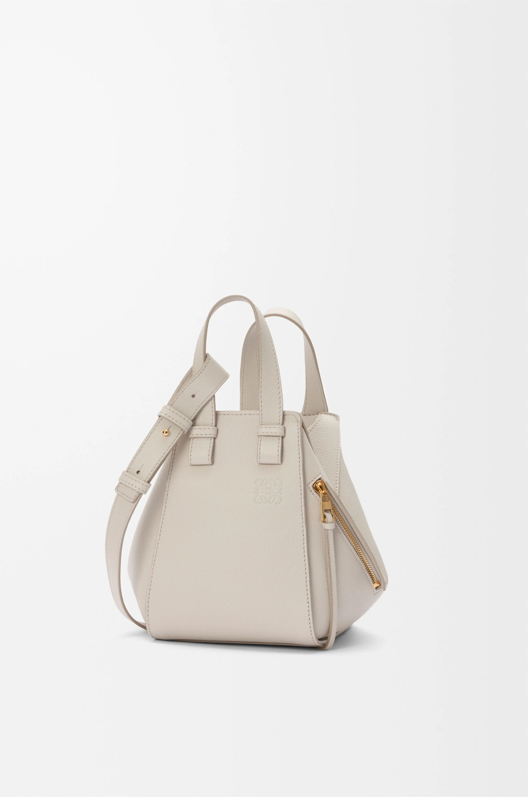 LOEWE Compact Hammock bag in soft grained calfskin Light Ghost