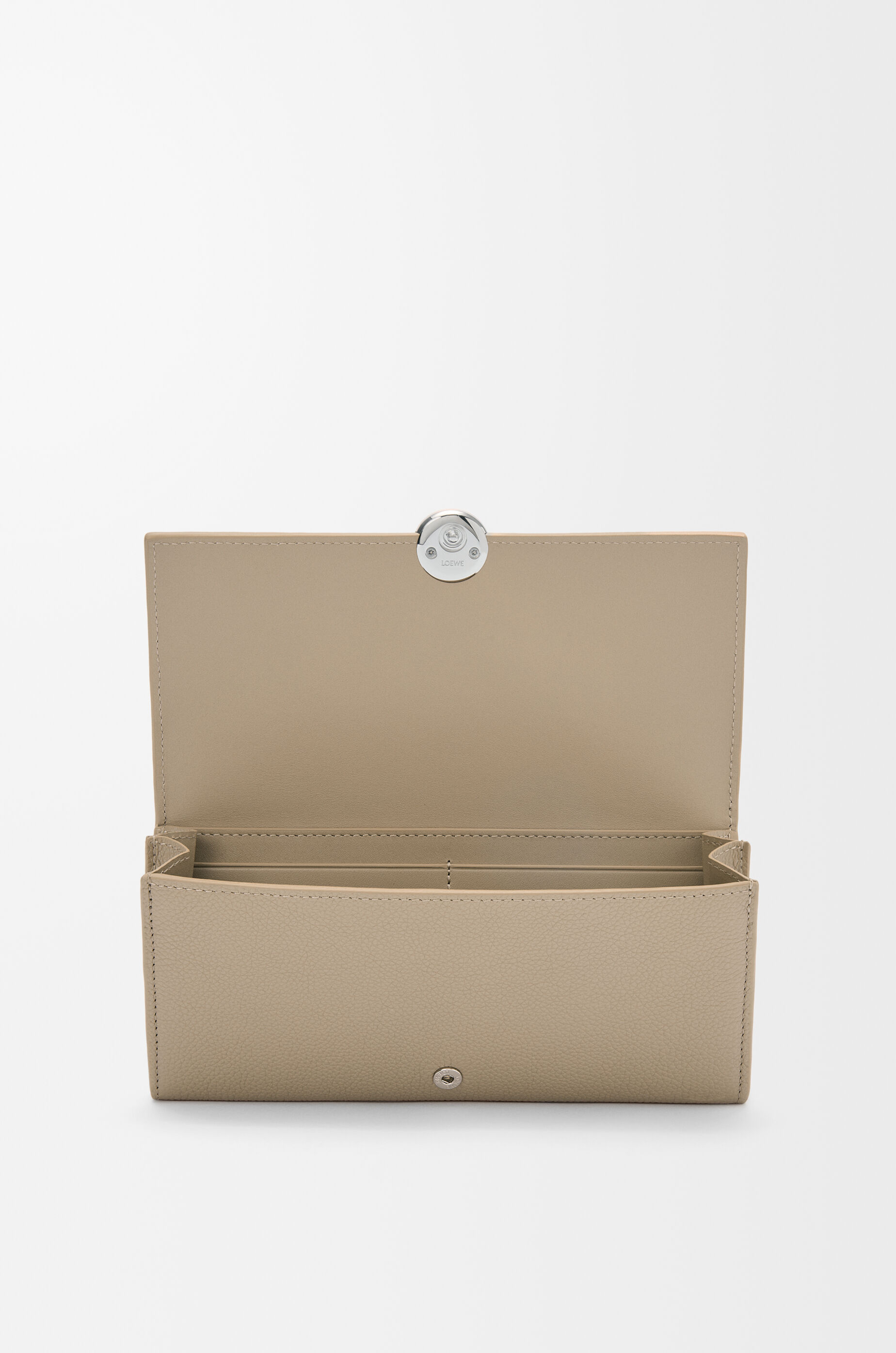 LOEWE Pebble continental wallet in pebble grained calfskin Clay