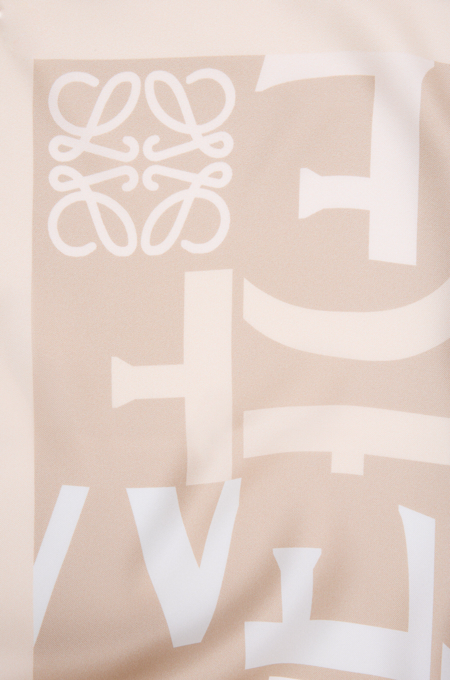 LOEWE Scarf in silk Light Beige/Beige