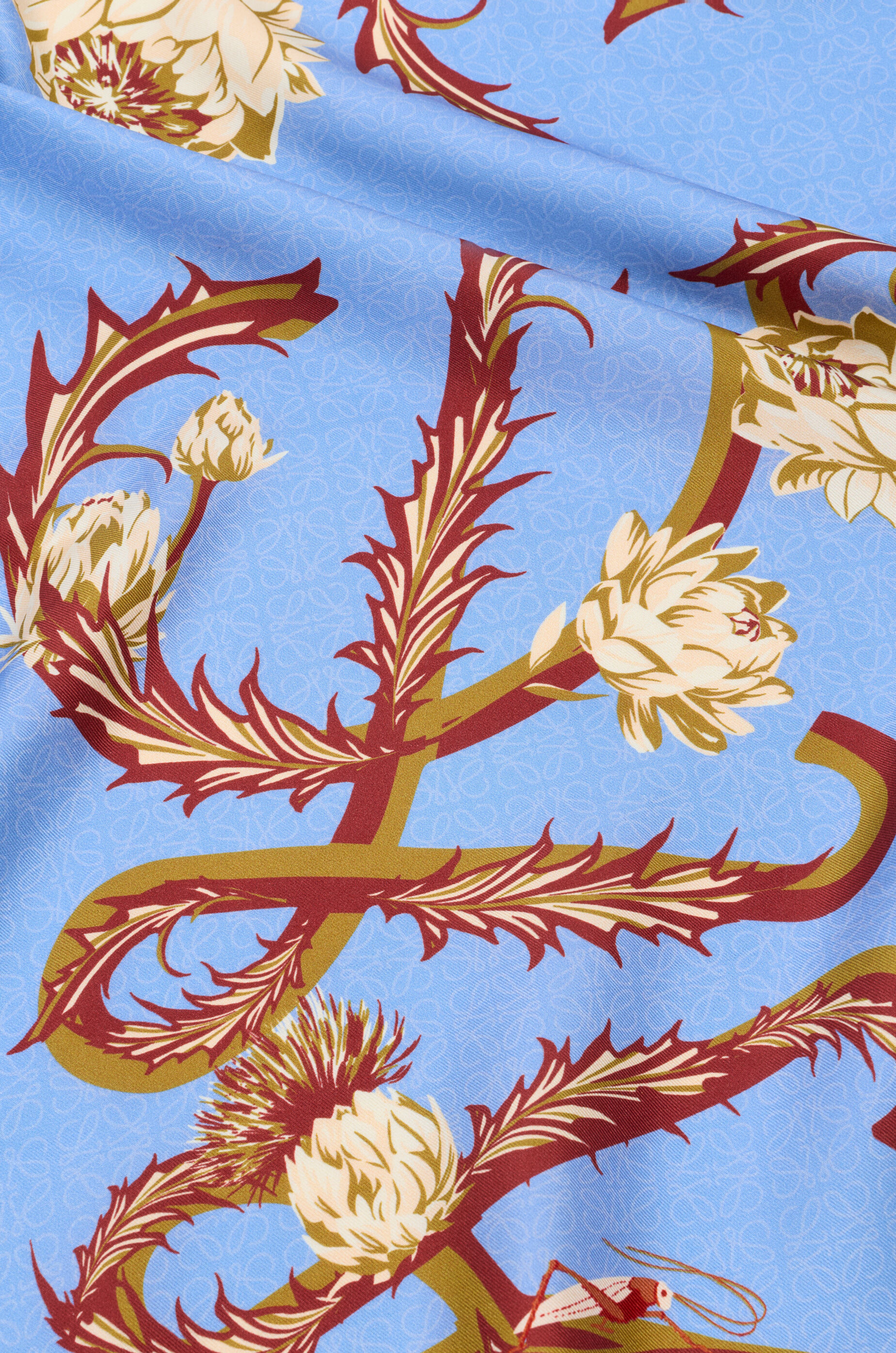 LOEWE Scarf in silk Light Blue/Blue
