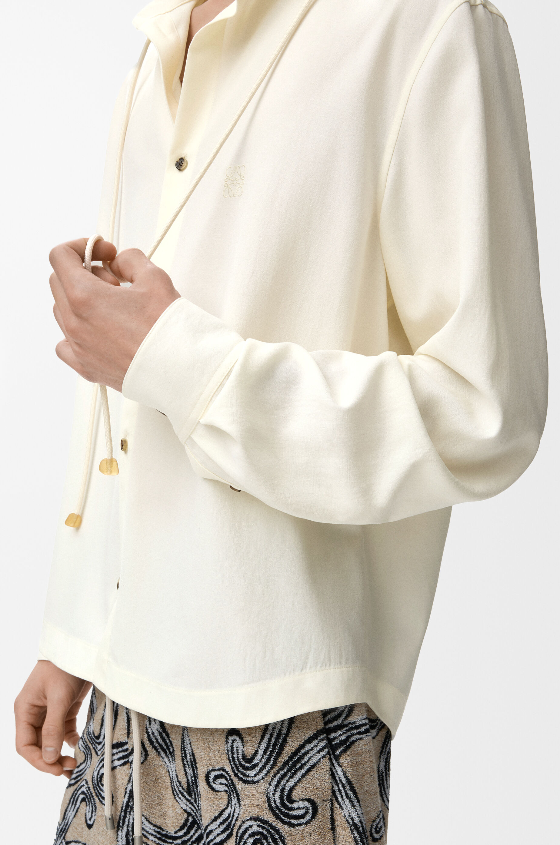 LOEWE Hooded shirt in lyocell Ivory