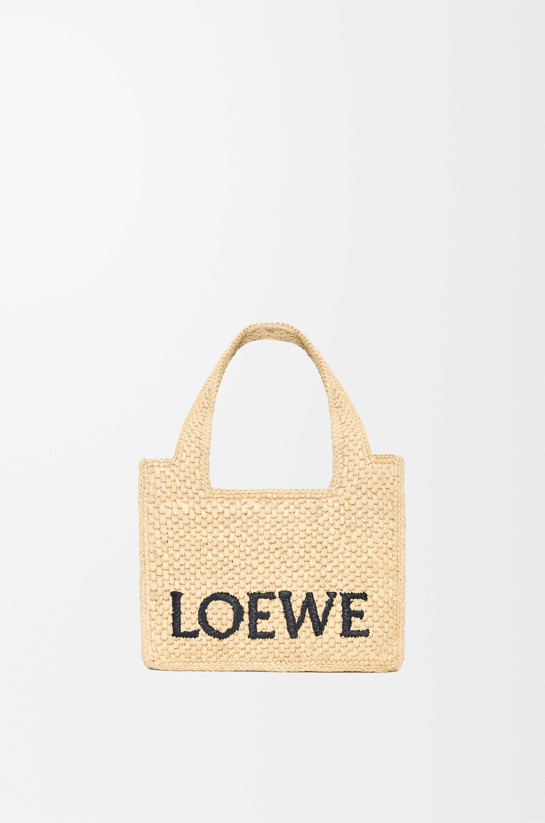 LOEWE Mini LOEWE Font tote in raffia Natural