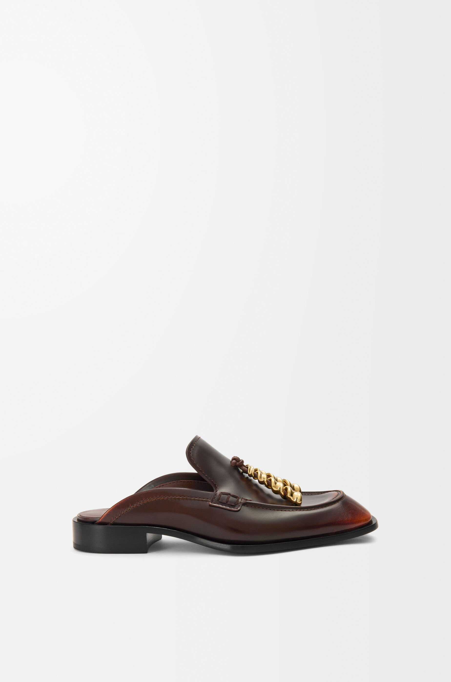 LOEWE Edge loafer mule in brushed-off calfskin Brown