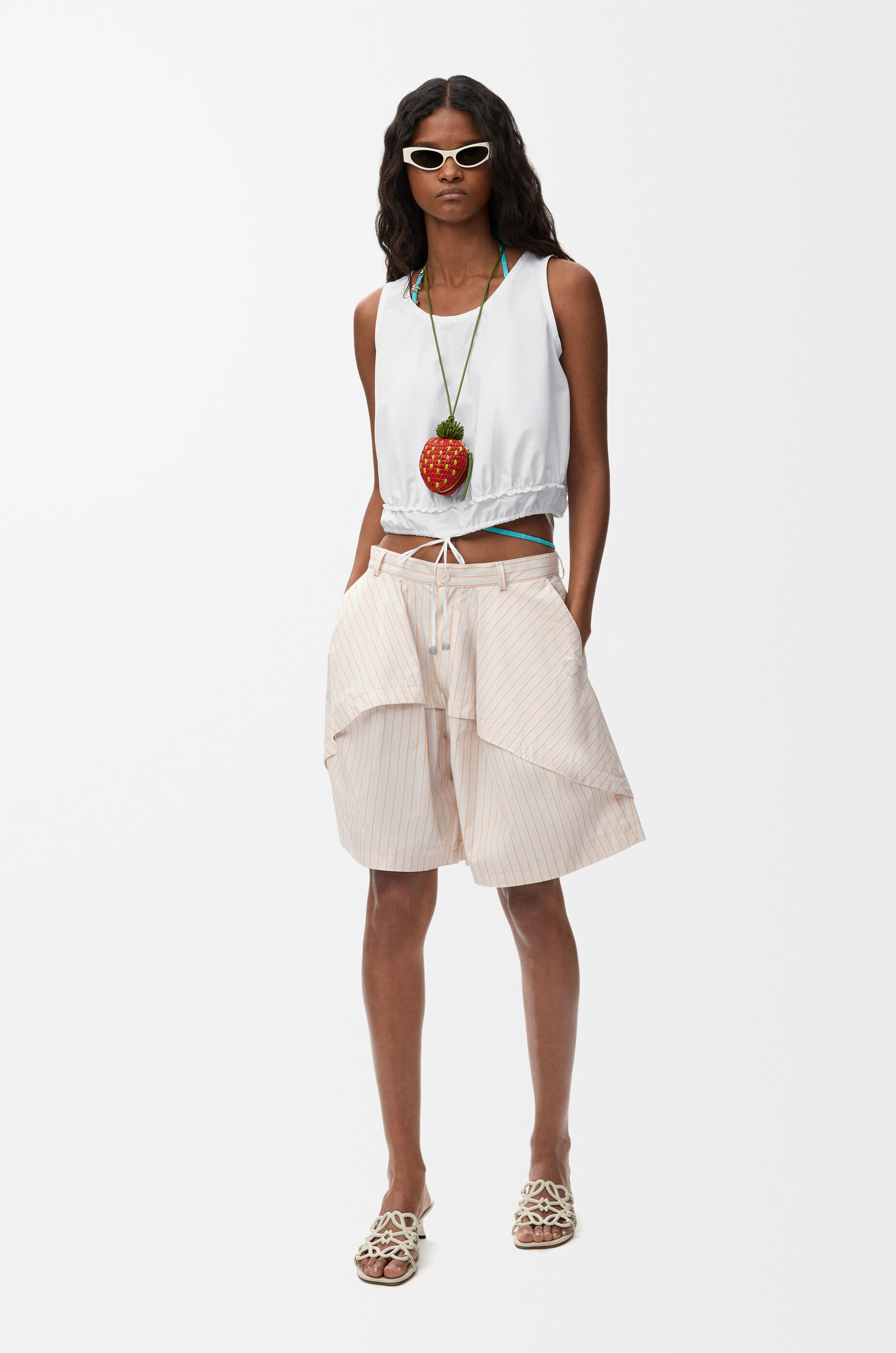 LOEWE Shorts in cotton Beige/Orange