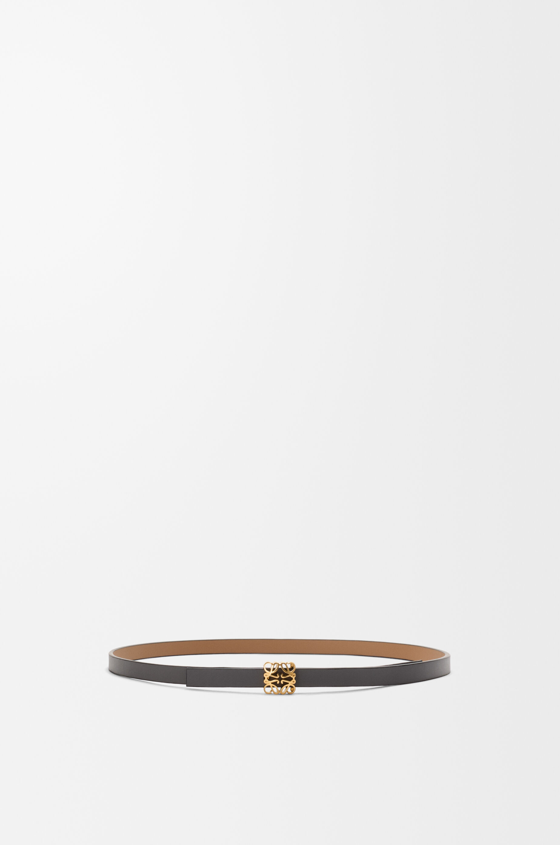 LOEWE Reversible Anagram Bombé belt in smooth calfskin Mocha/Slate