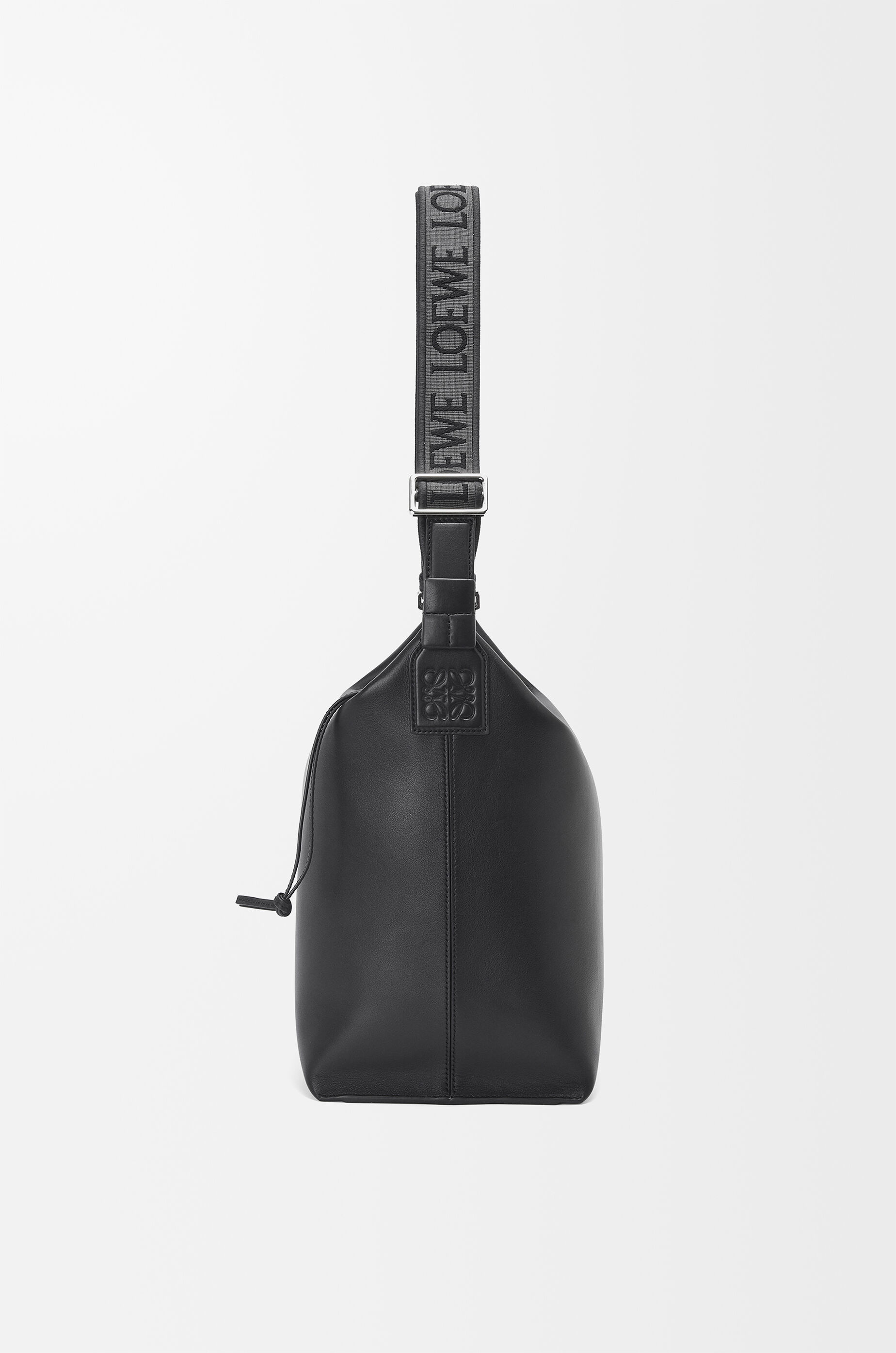 LOEWE Cubi crossbody bag in supple smooth calfskin and jacquard Black