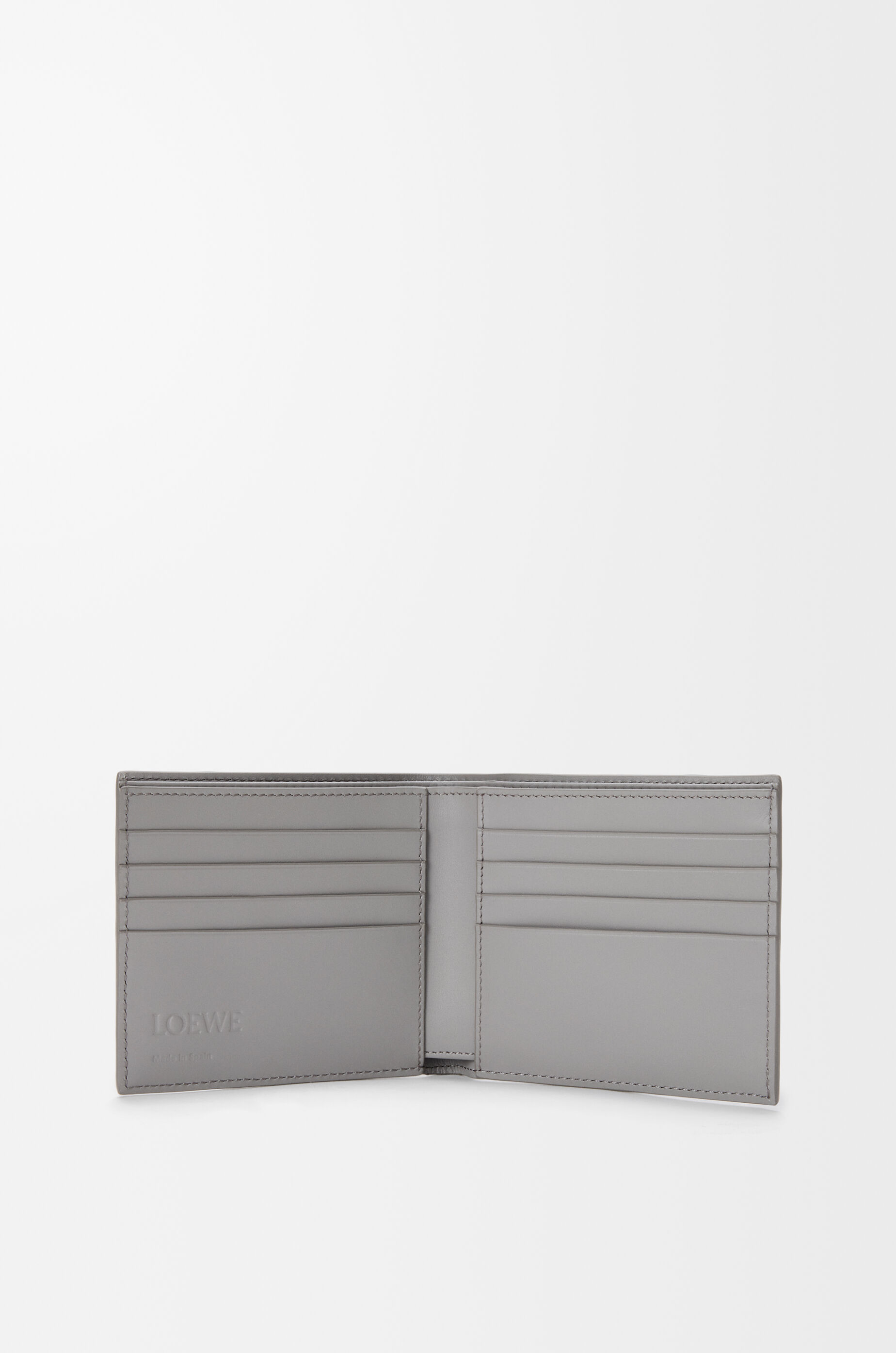 LOEWE Puzzle bifold wallet in classic calfskin Winter Brown/Ash Grey