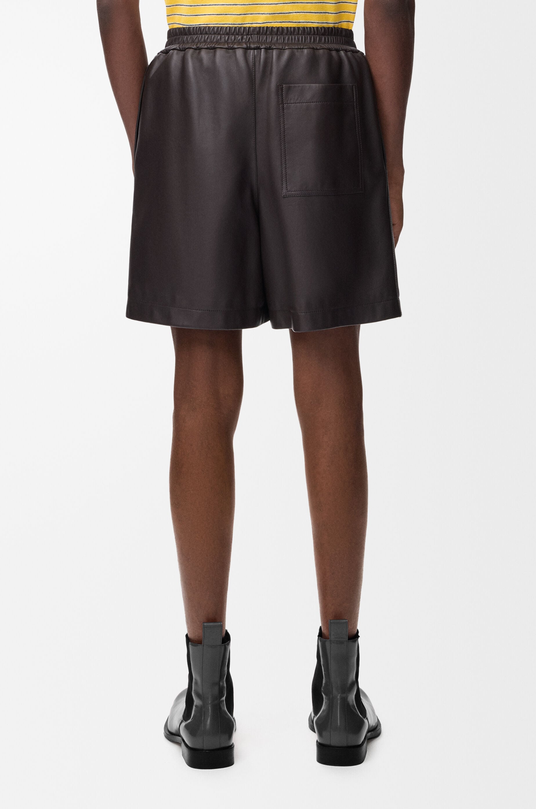 LOEWE Shorts in nappa lambskin Dark Brown