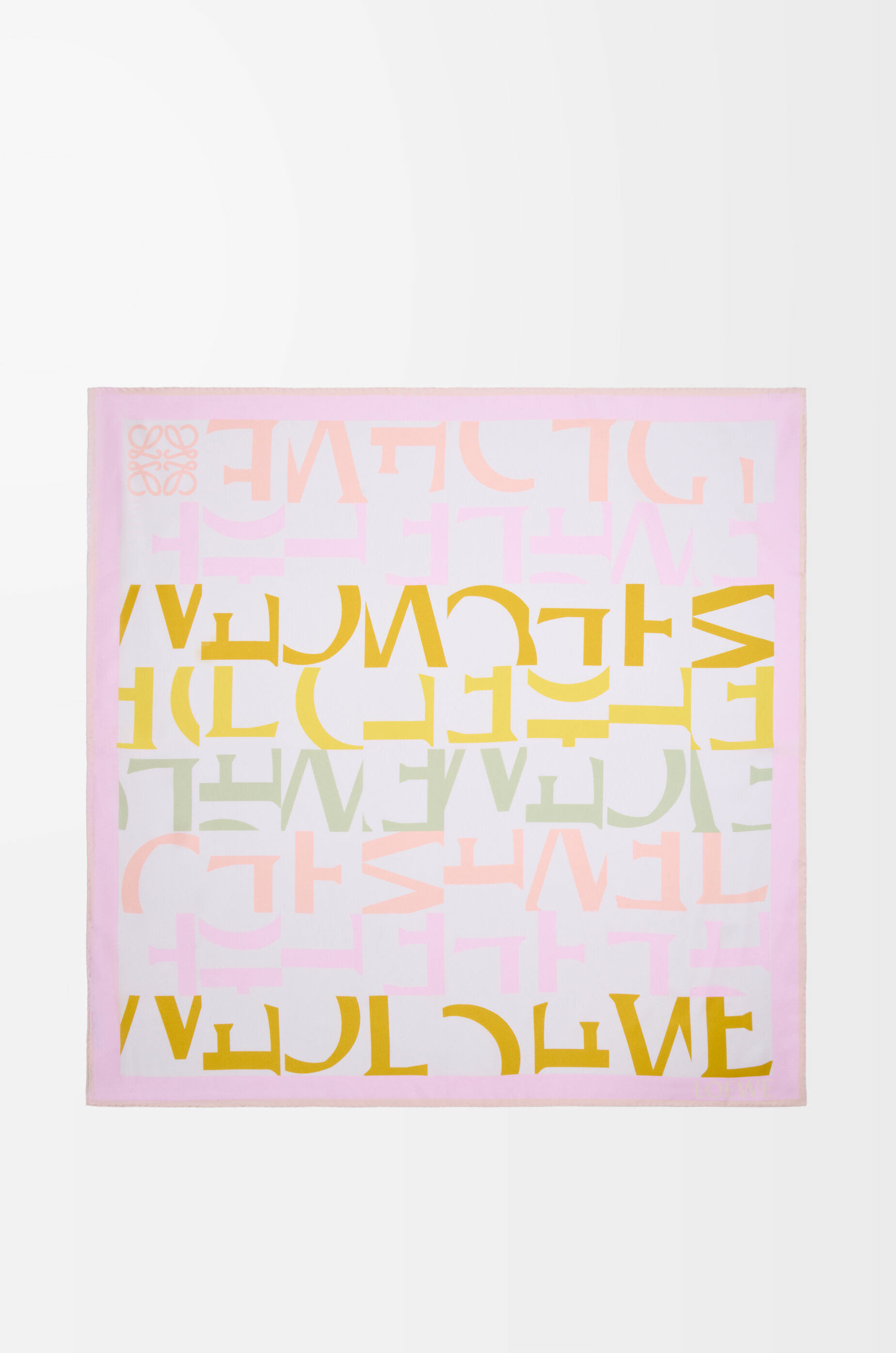 LOEWE Scarf in silk Pink/Yellow