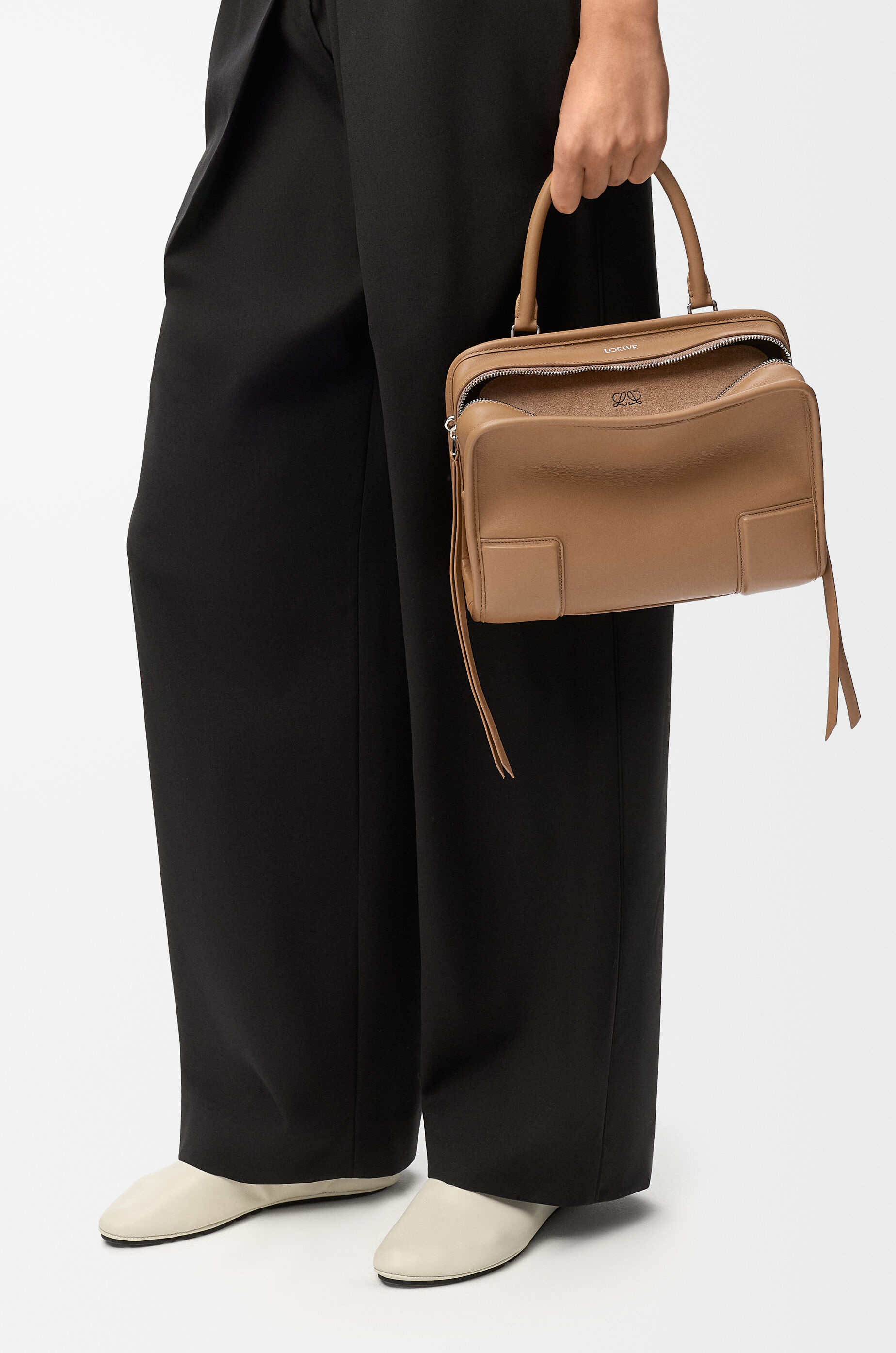 LOEWE Small Amazona 180 bag in soft calfskin Mocha