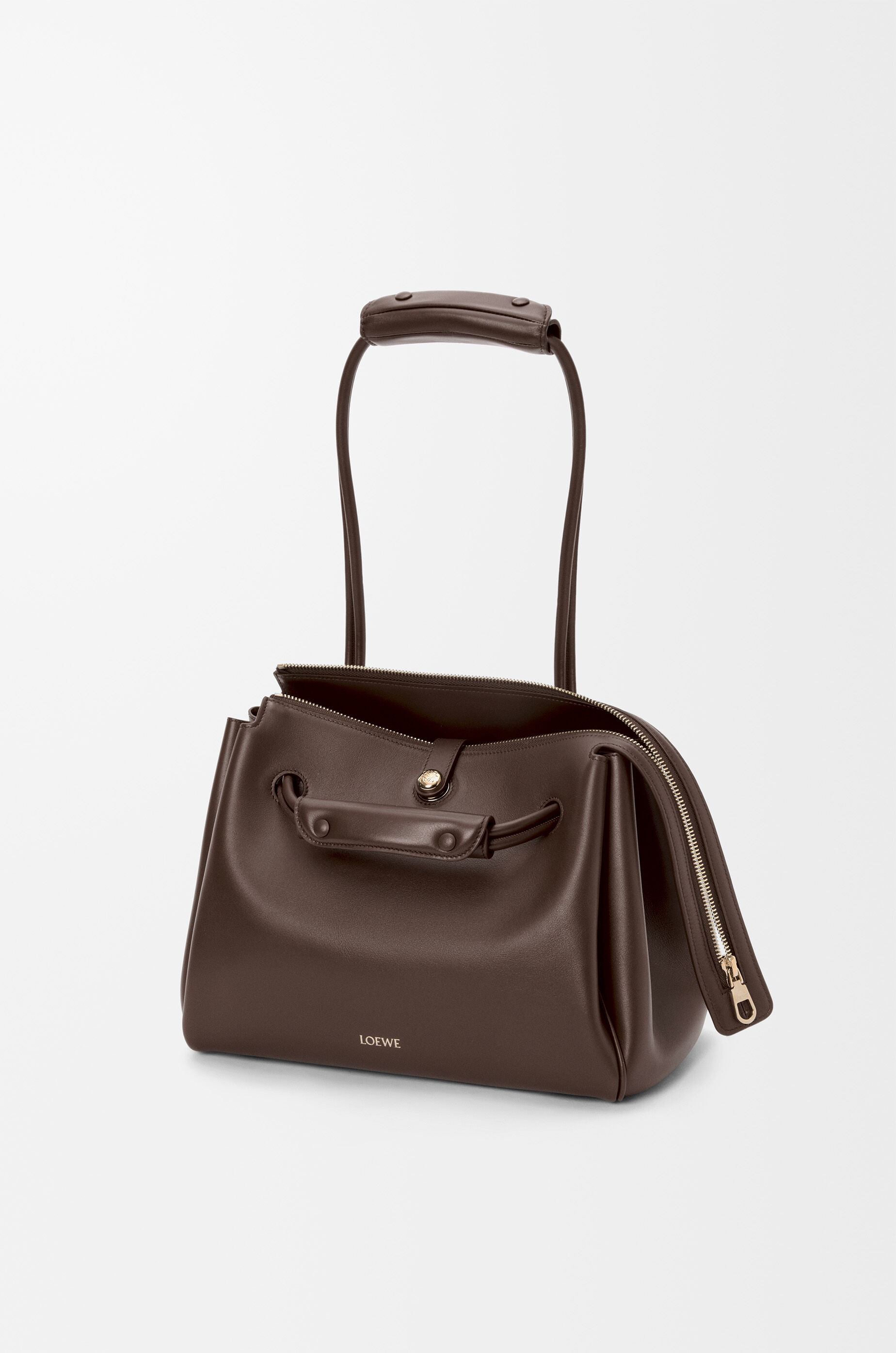 LOEWE Medium Madrid bag in supple calfskin Dark Chestnut
