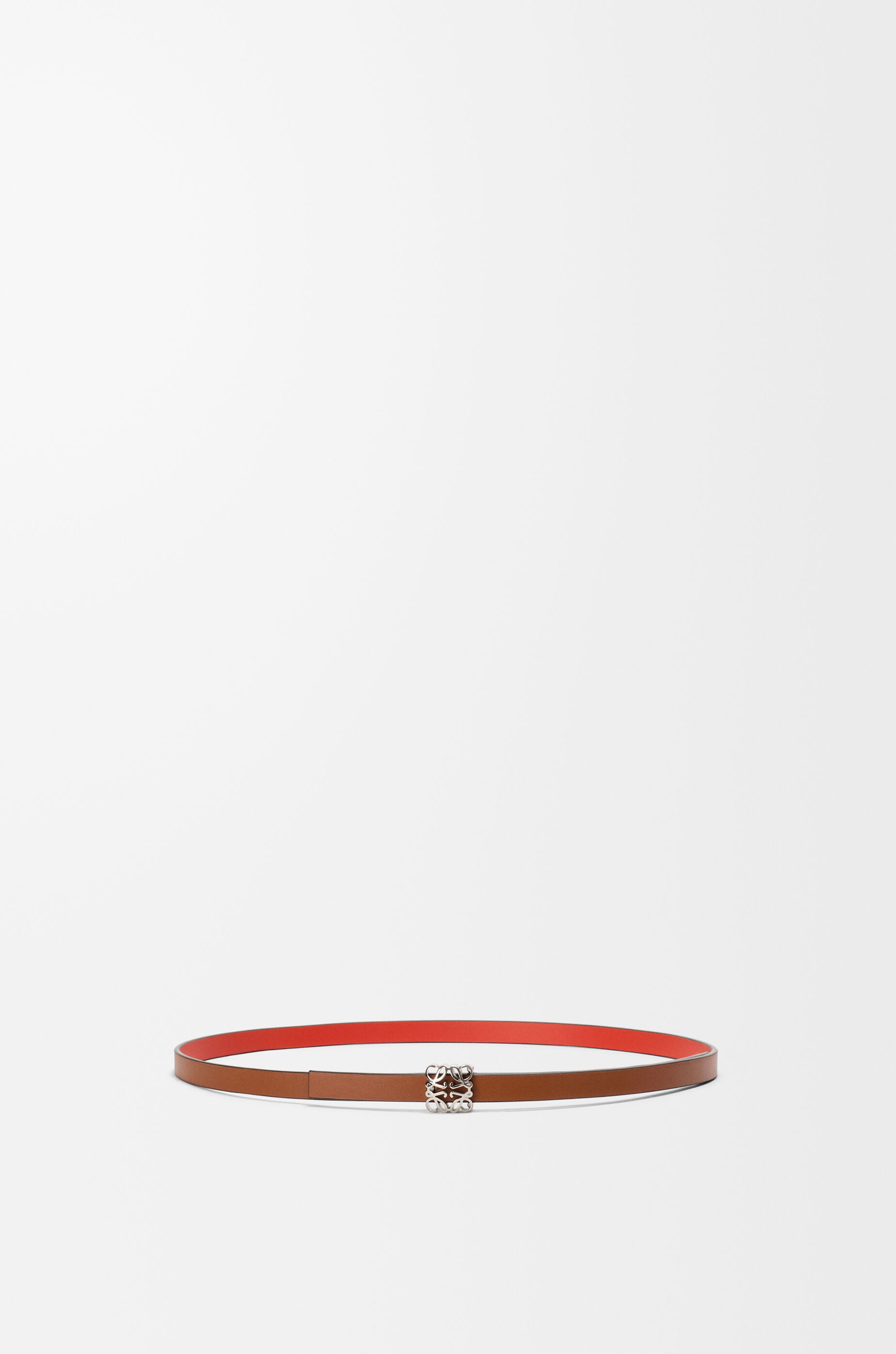 LOEWE Reversible Anagram Bombé belt in smooth calfskin Squirrel/Sunrise Orange