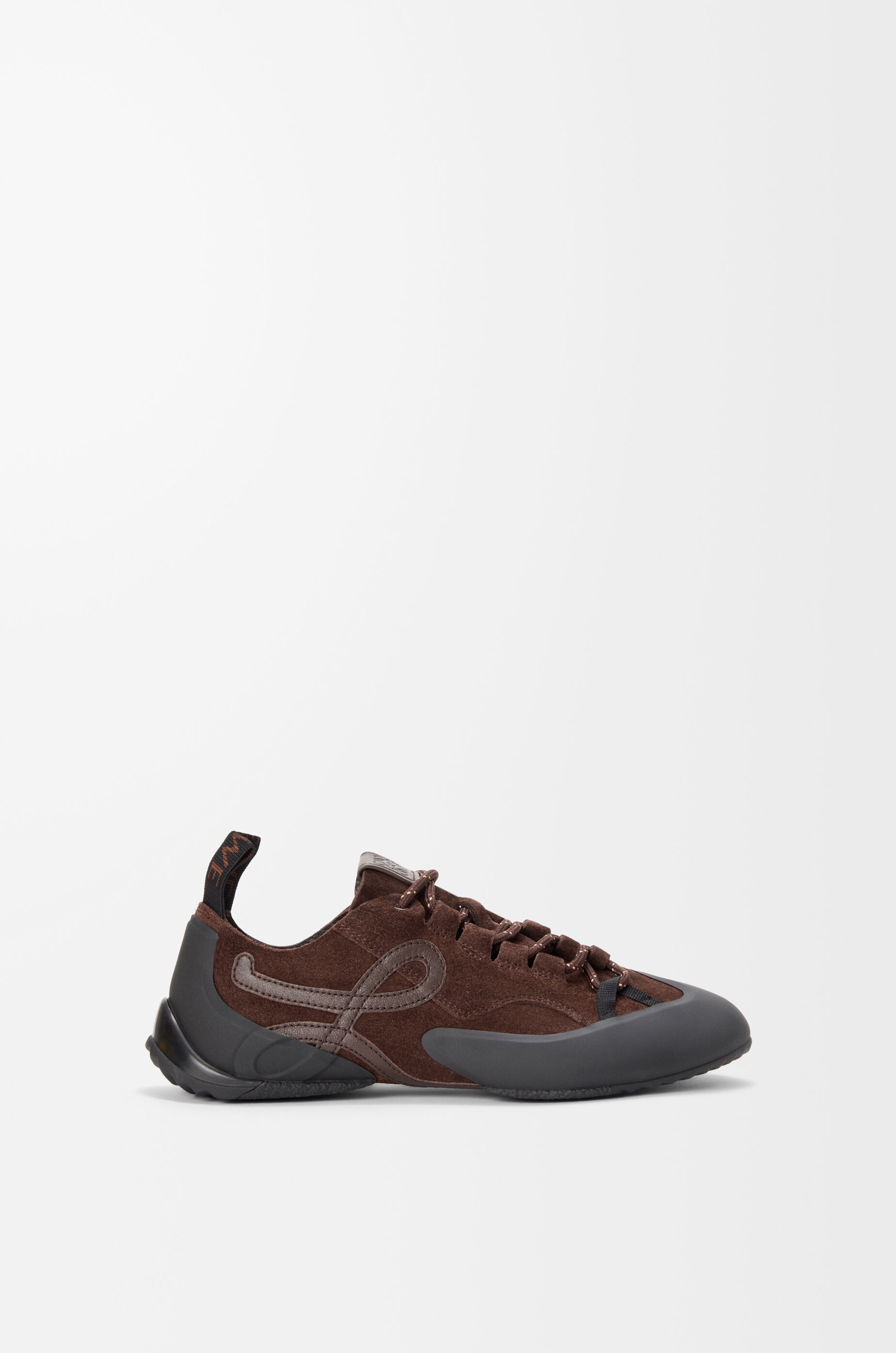 LOEWE Grip sneaker in calfskin suede Dark Brown/Dark Brown