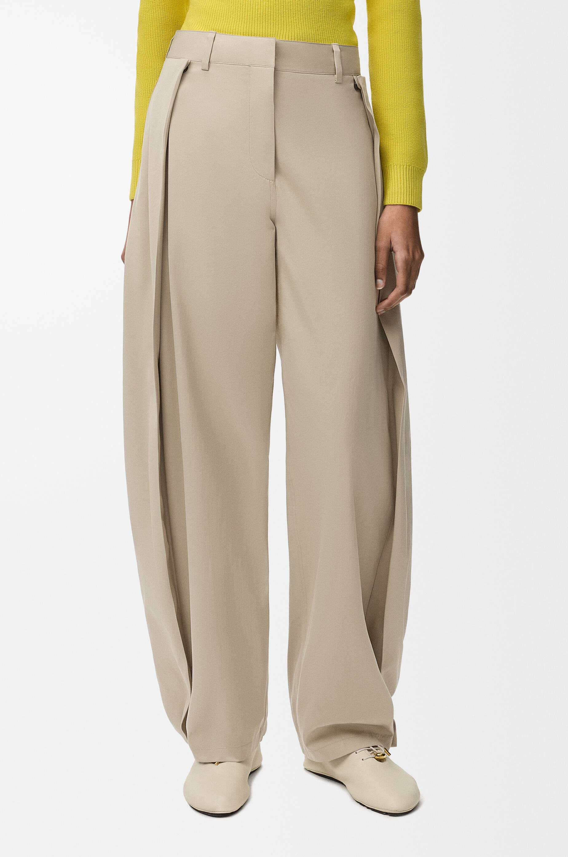 LOEWE Trousers in cotton and silk Beige