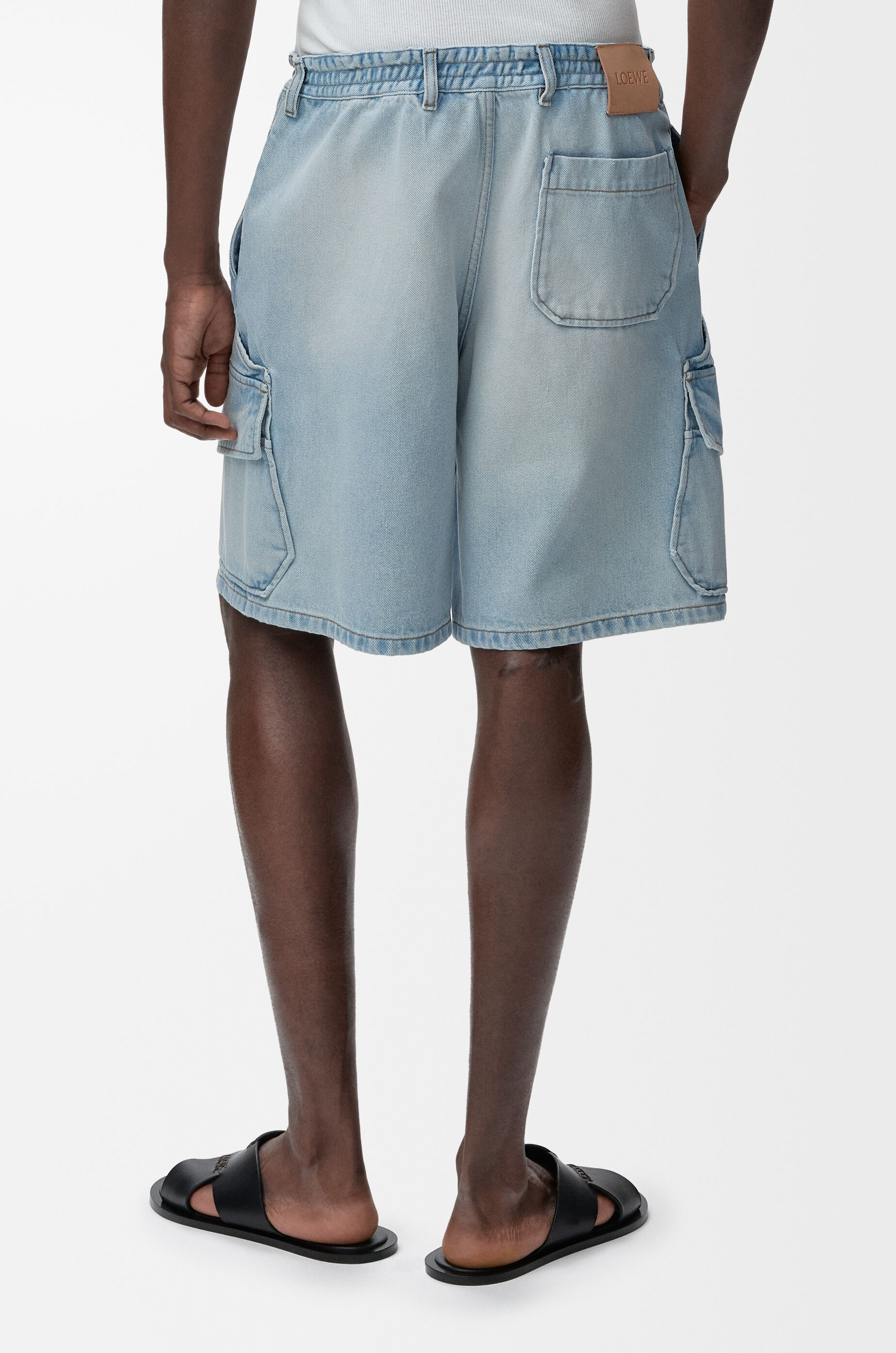 LOEWE Cargo shorts in denim Washed Blue