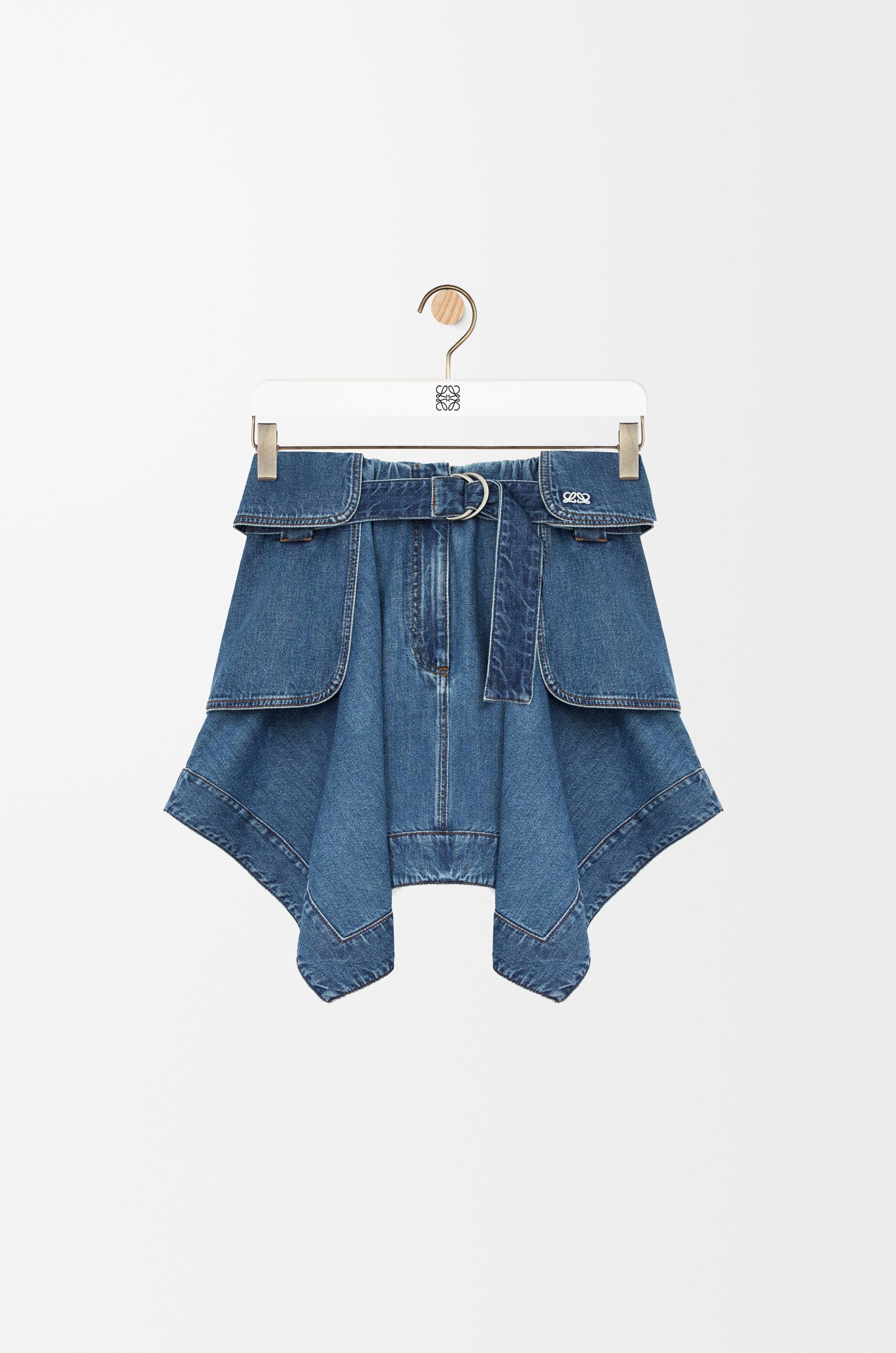 LOEWE Cargo skirt in denim Light Blue