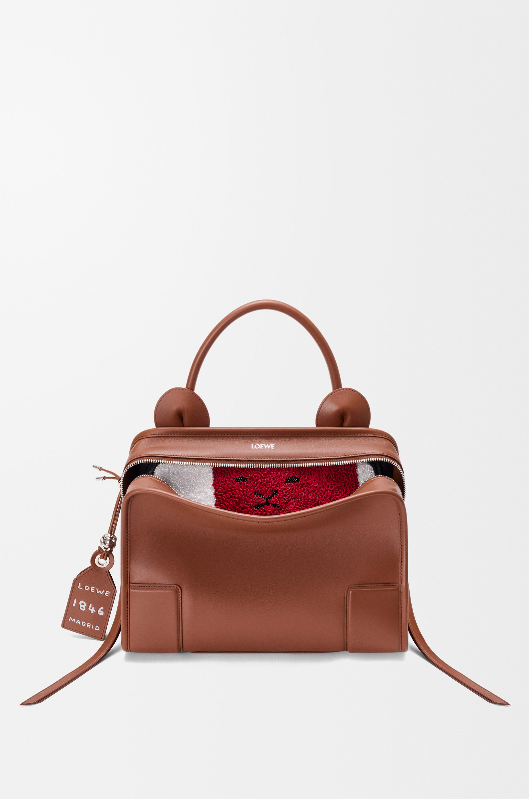 LOEWE Medium Lion Amazona 180 bag in soft calfskin Pecan