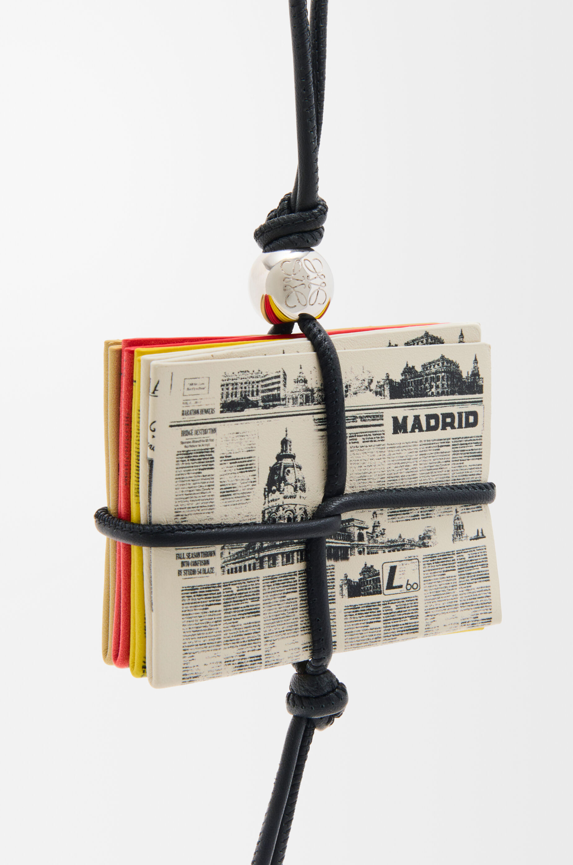 LOEWE Newspaper charm in calfskin Multicolor