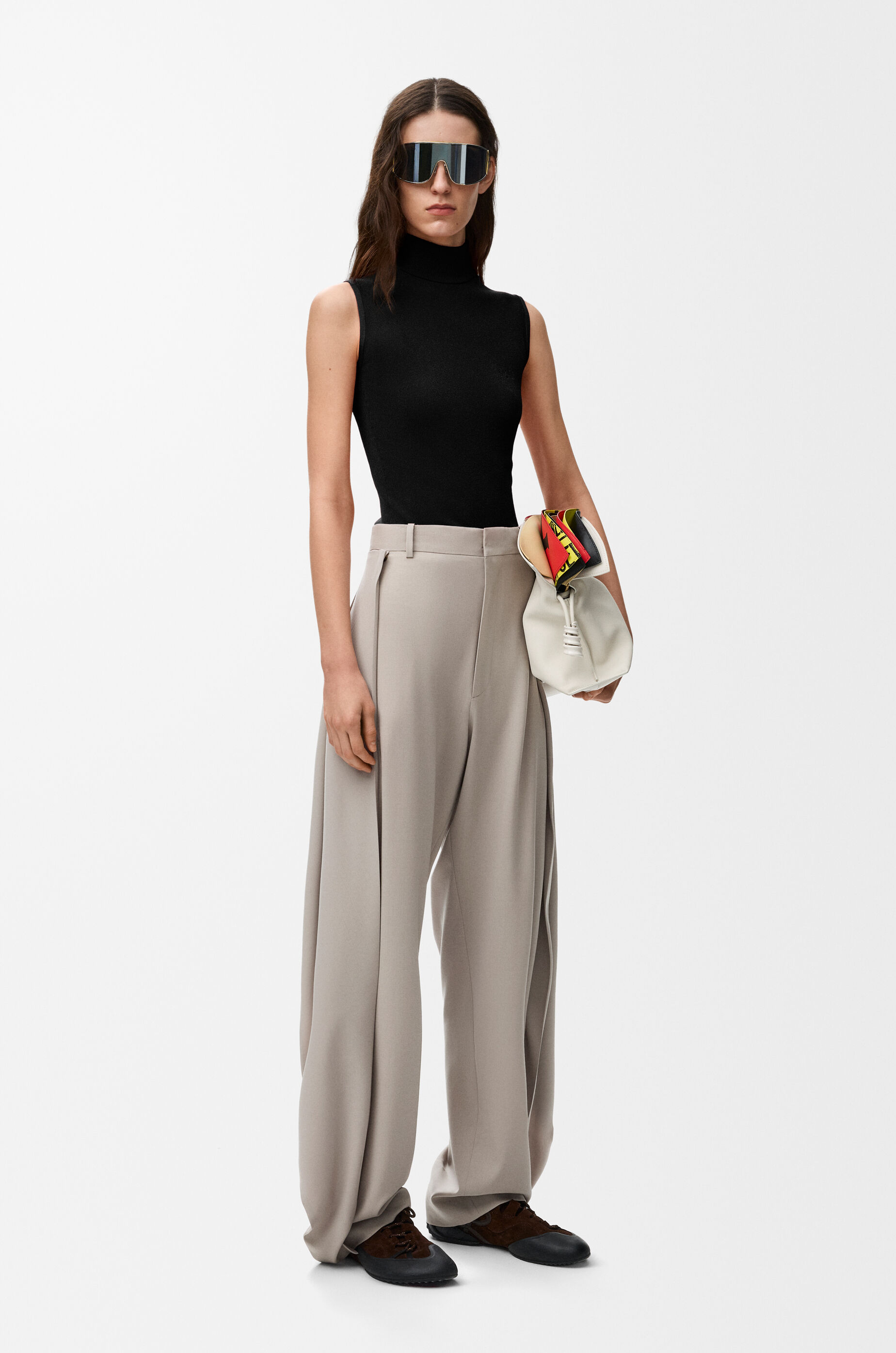 LOEWE Trousers in wool Light Taupe