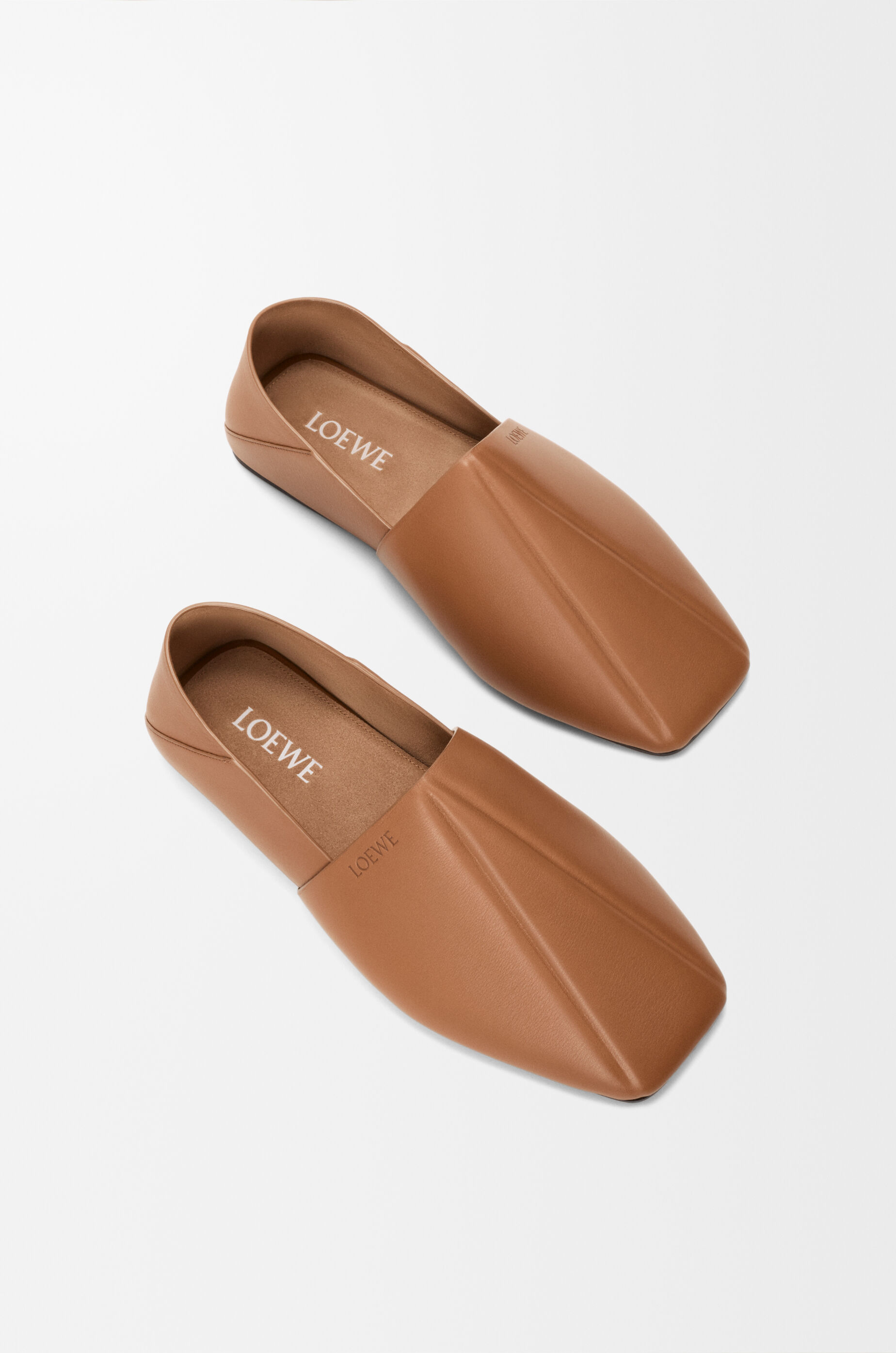 LOEWE Origami slide in soft calfskin Mocha