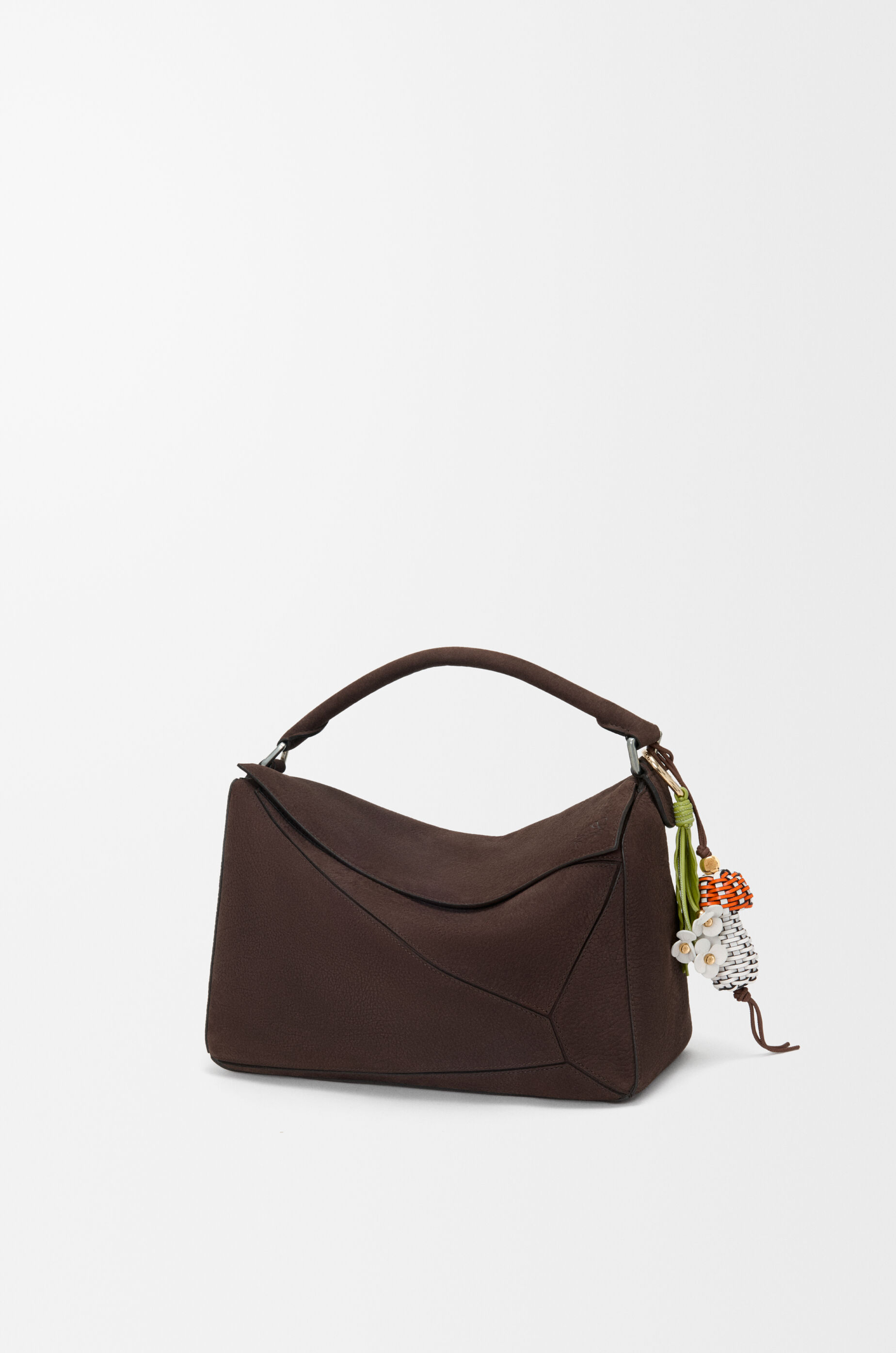 LOEWE Mushroom charm in classic calfskin Maple/Soft White