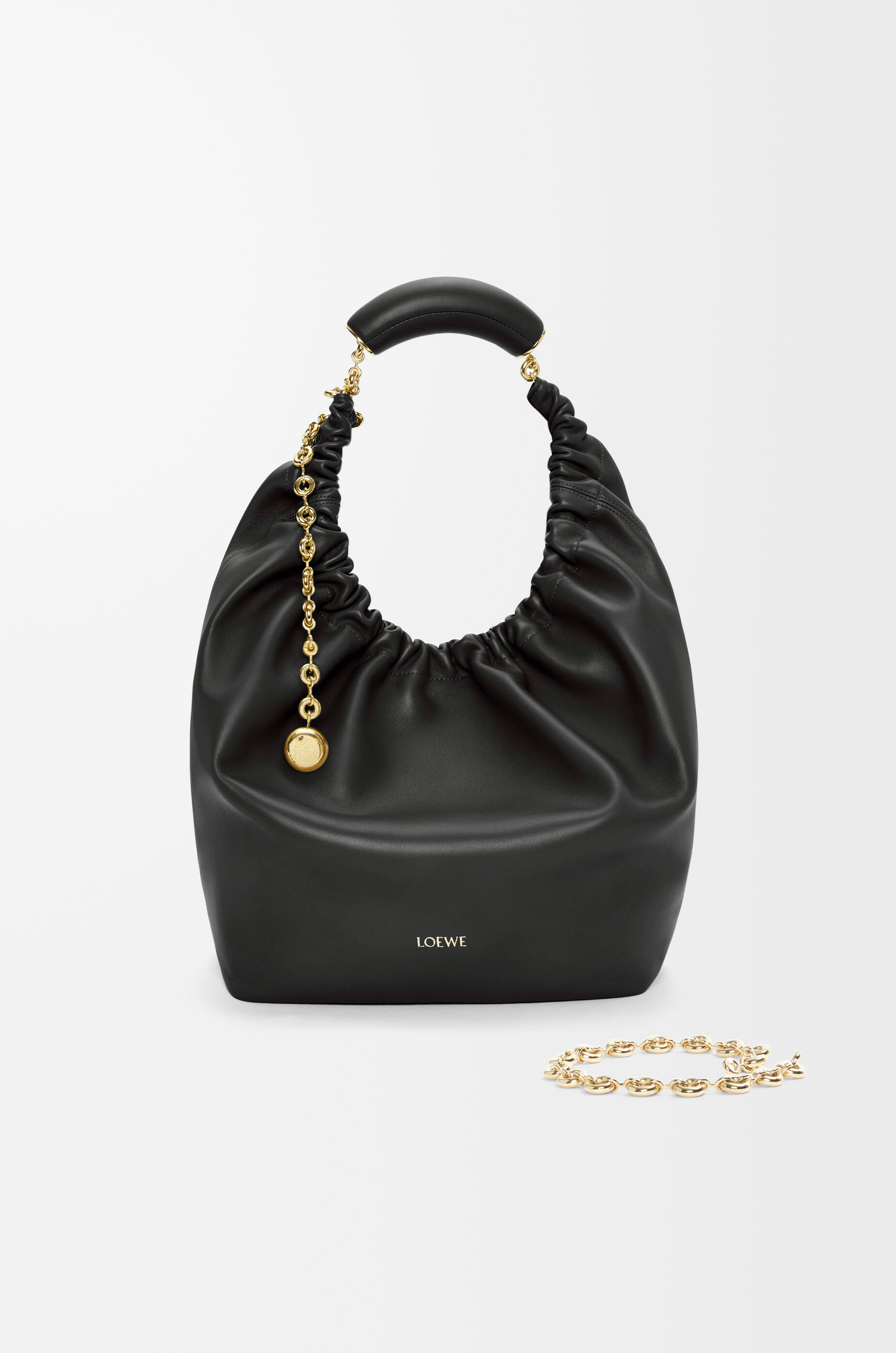 LOEWE Medium Squeeze bag in mellow nappa lambskin Black