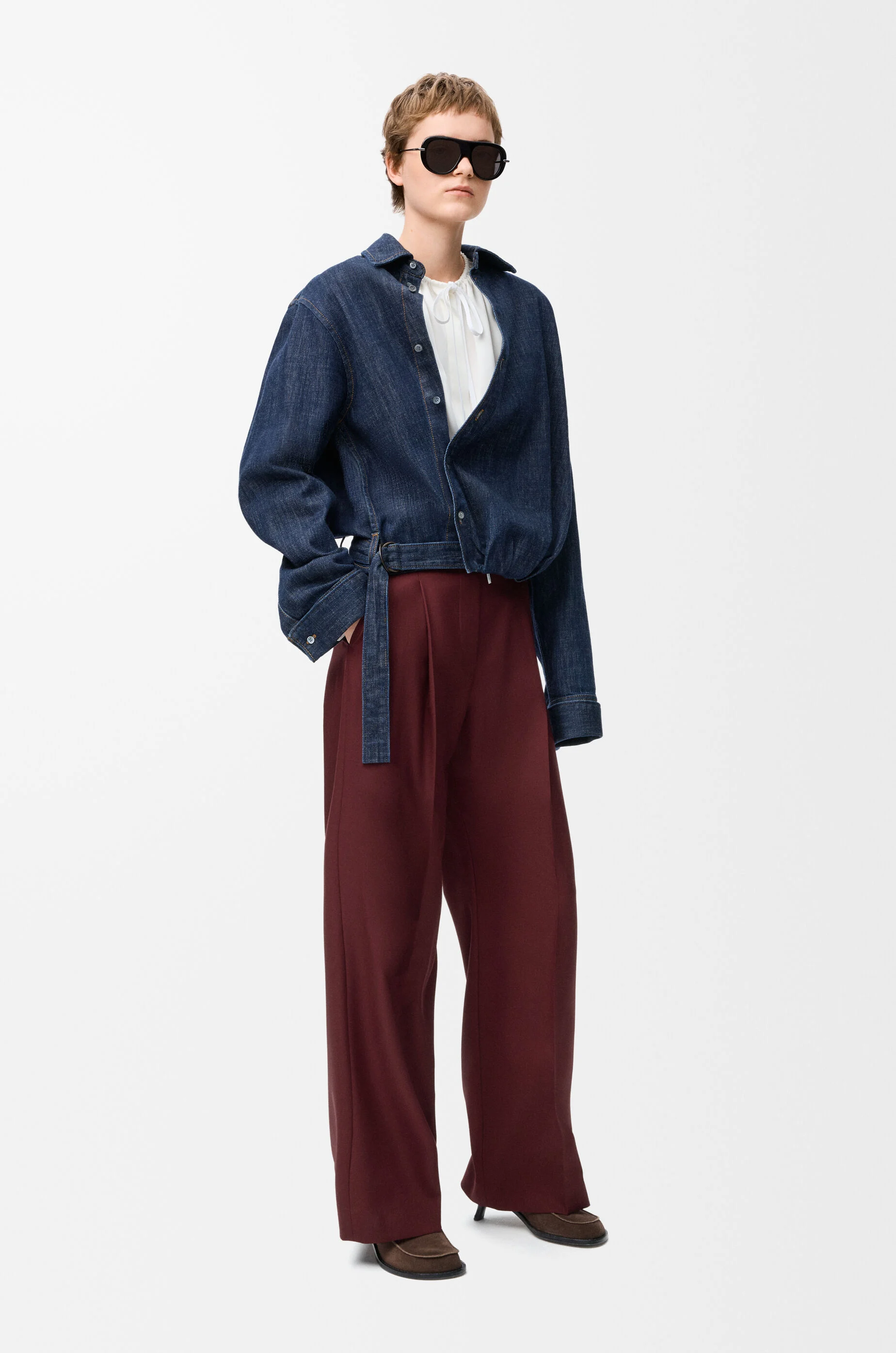 LOEWE Trousers in wool Burgundy