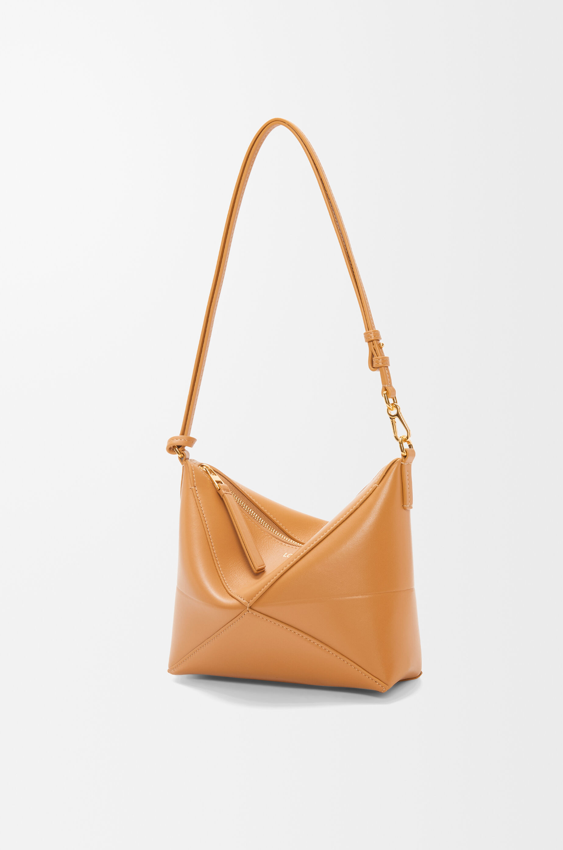 LOEWE Puzzle Fold pouch in shiny nappa calfskin Warm Desert