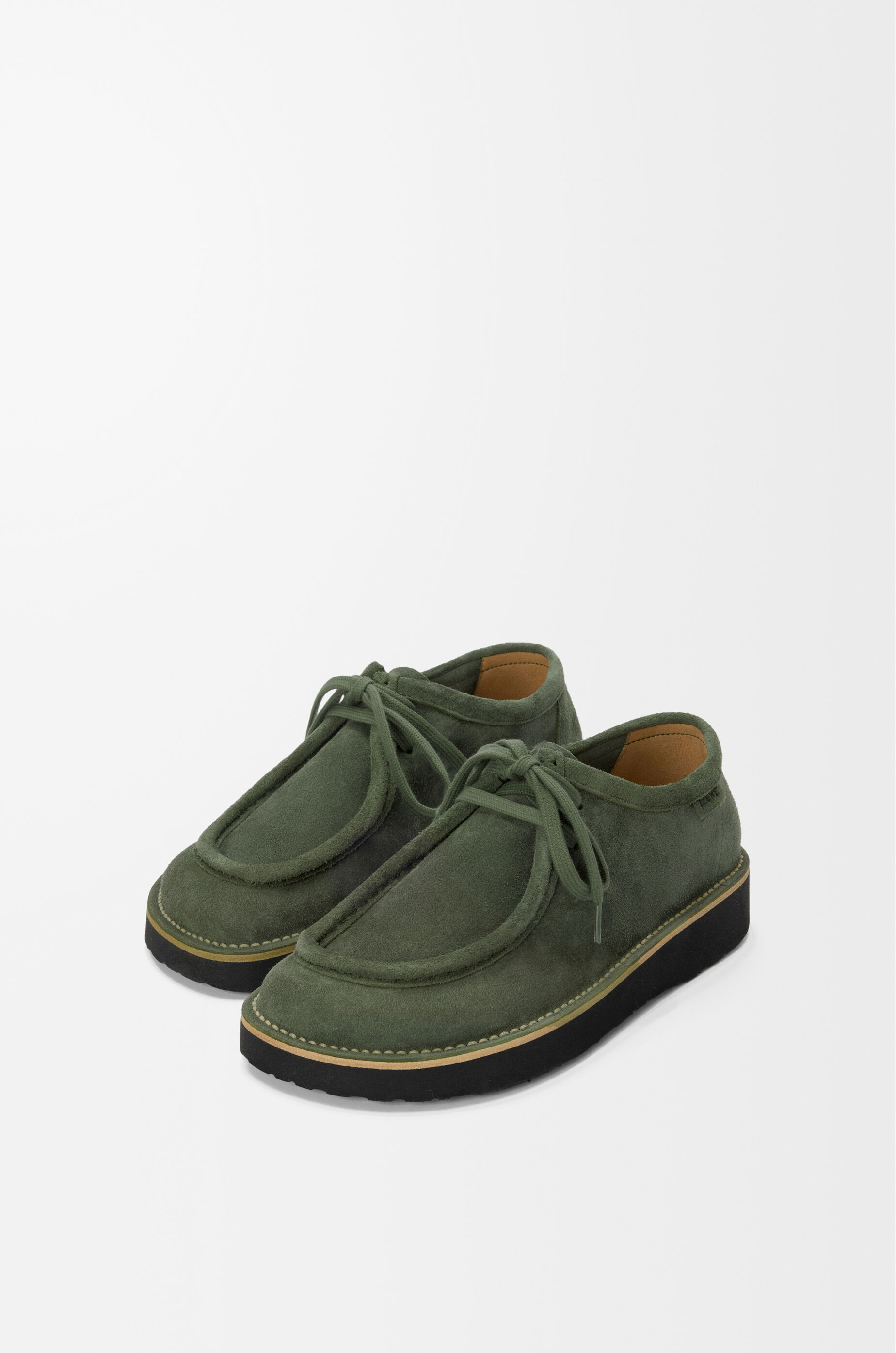 LOEWE Faro lace-up in suede calfskin Sage