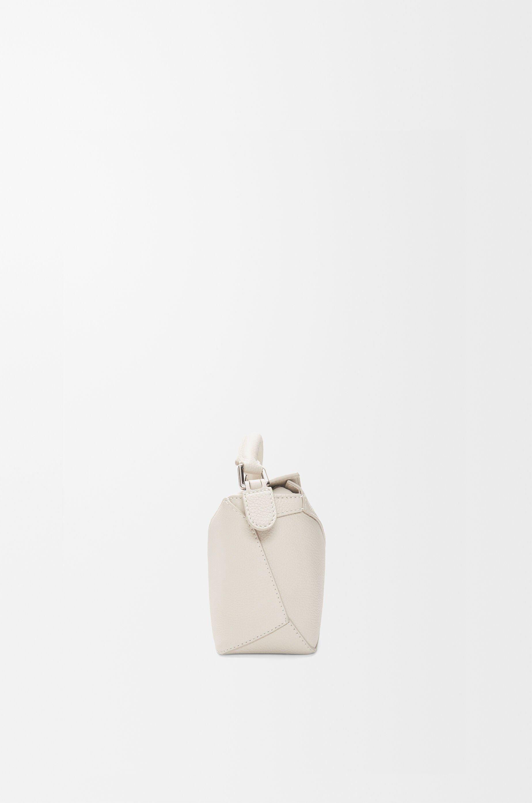 LOEWE Mini Puzzle Edge bag in soft grained calfskin Light Ghost
