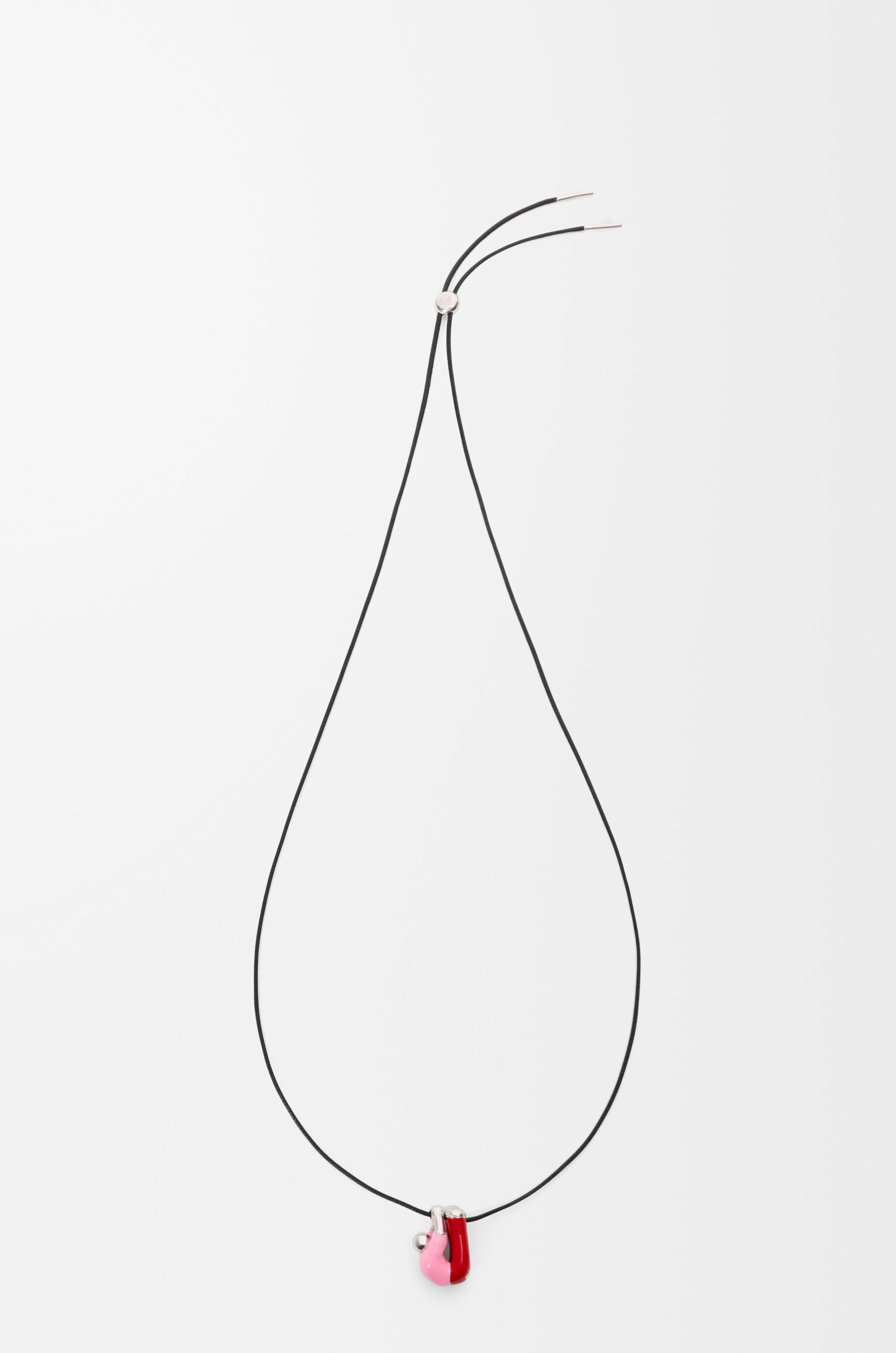 LOEWE Hanging Acrobat necklace in sterling silver and enamel Silver/Red