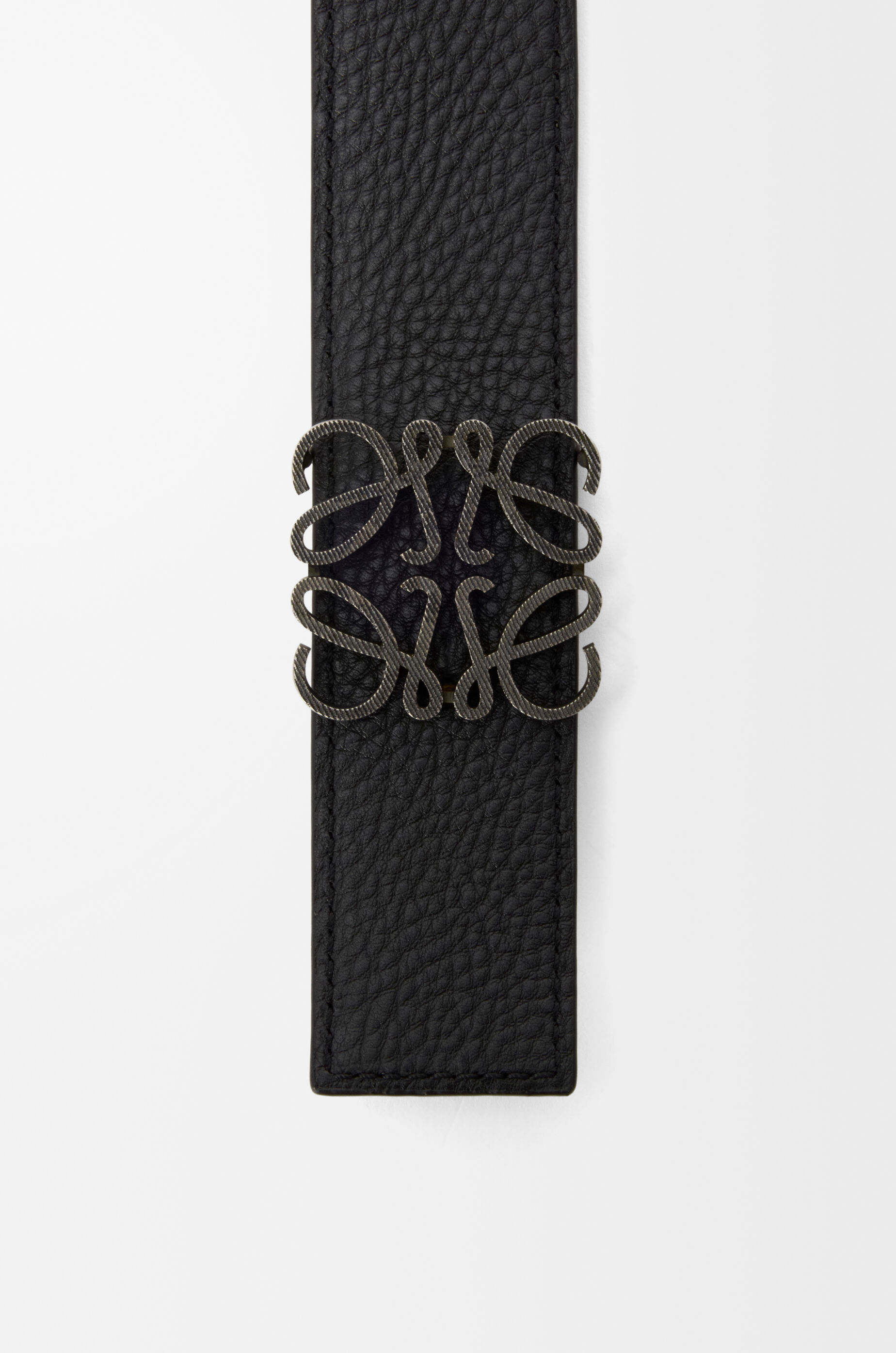 LOEWE Reversible Anagram belt in supple grained calfskin Dark Khaki/Black/Dark Pal