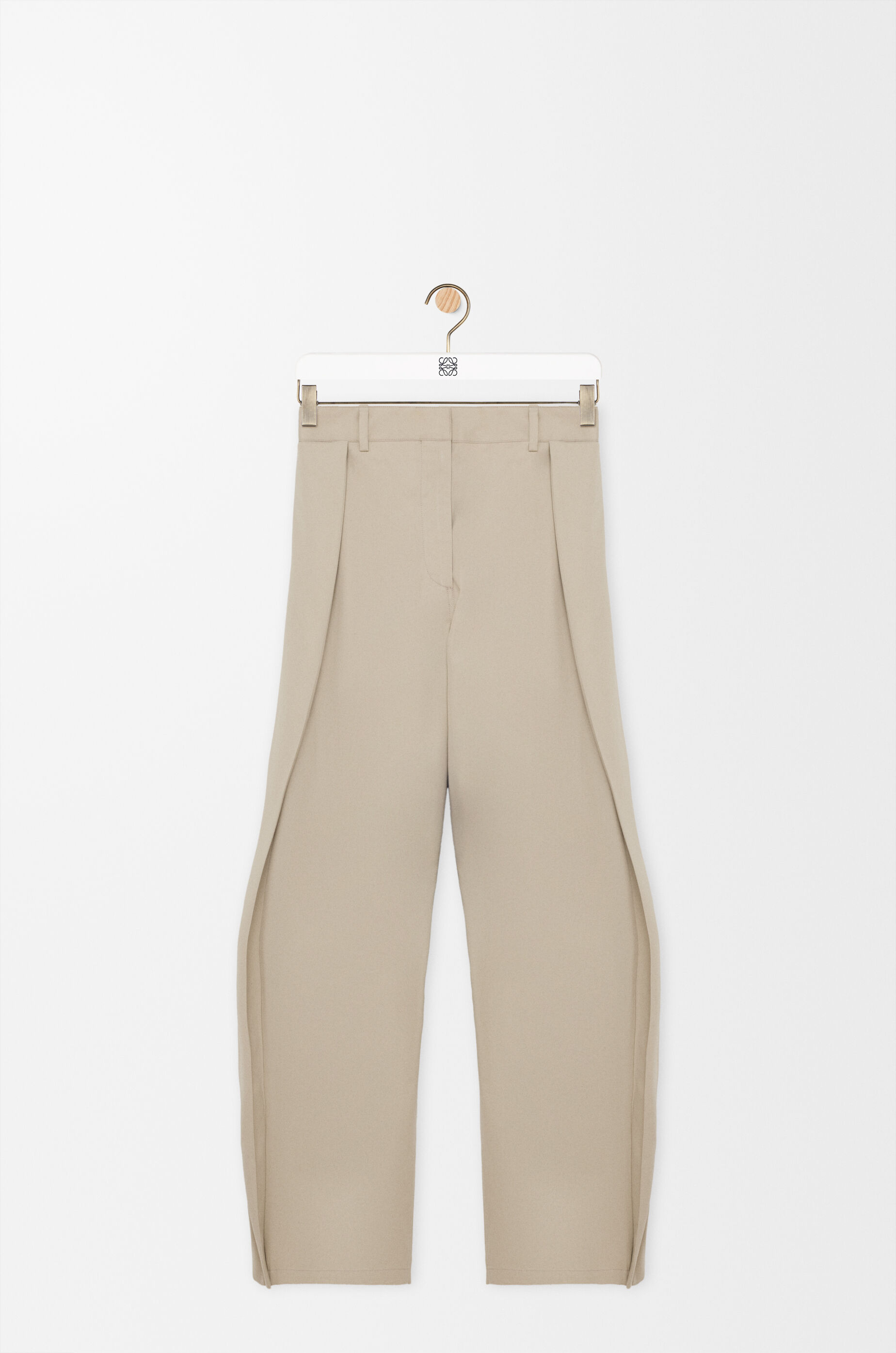LOEWE Trousers in cotton and silk Beige