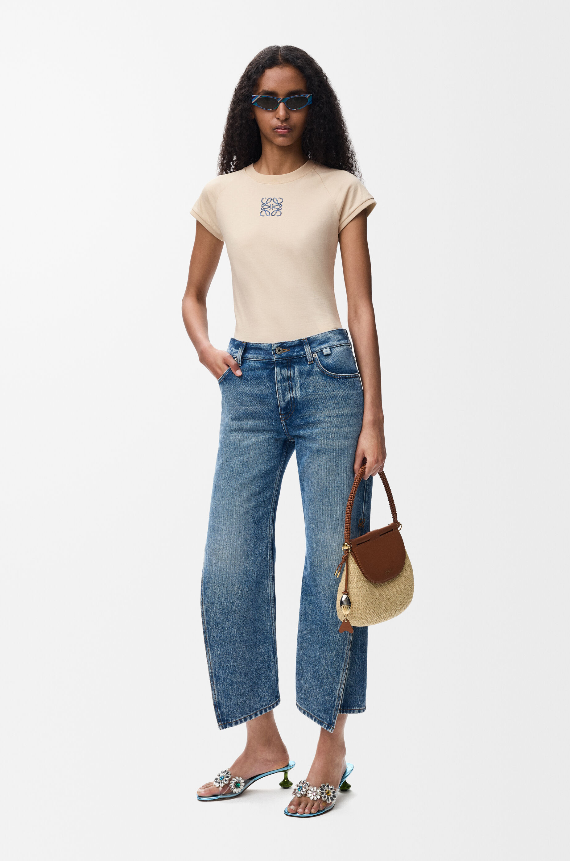 LOEWE Small fit T-shirt in cotton Light Beige