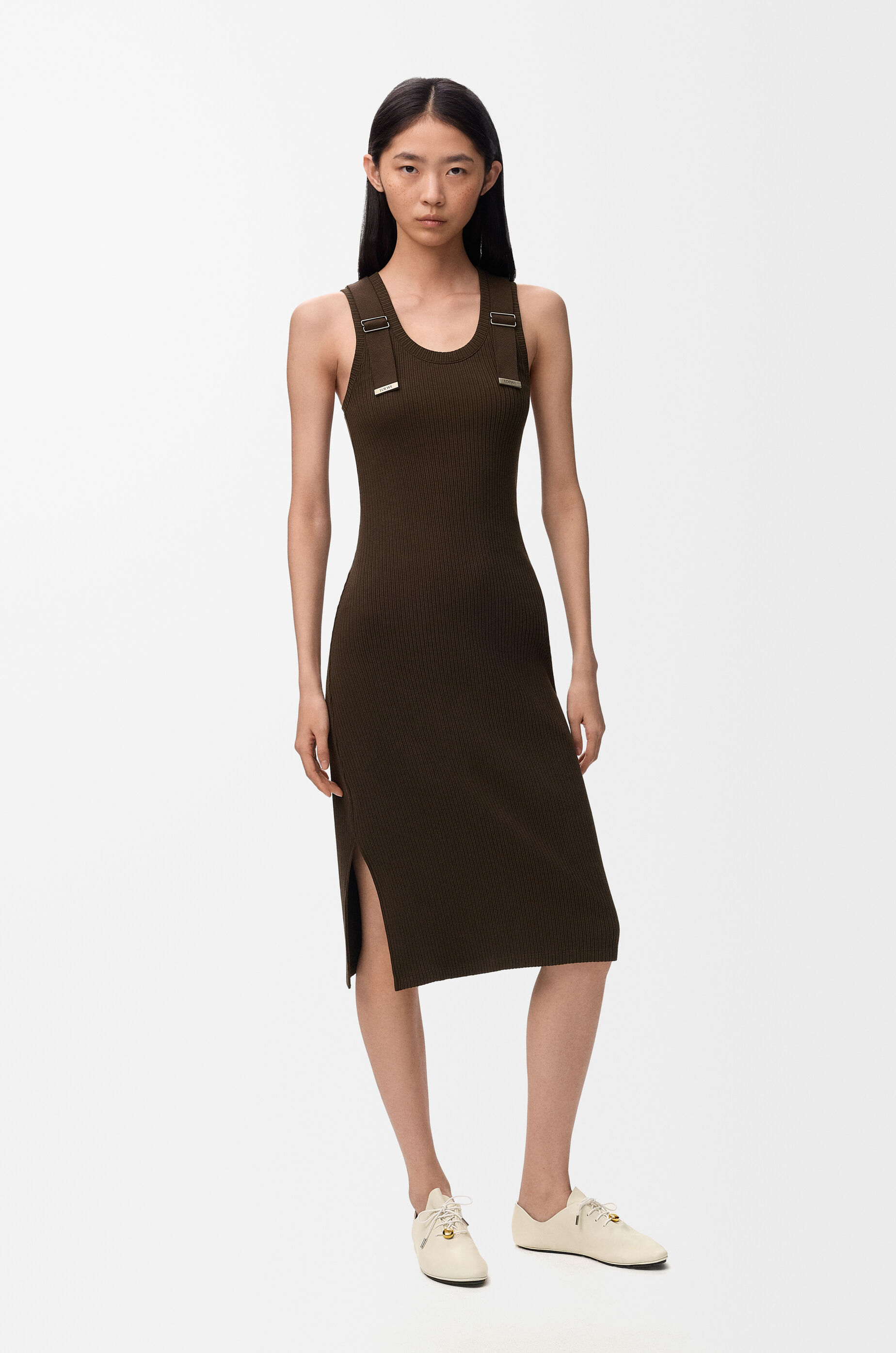 LOEWE Dress in stretch cotton Brown