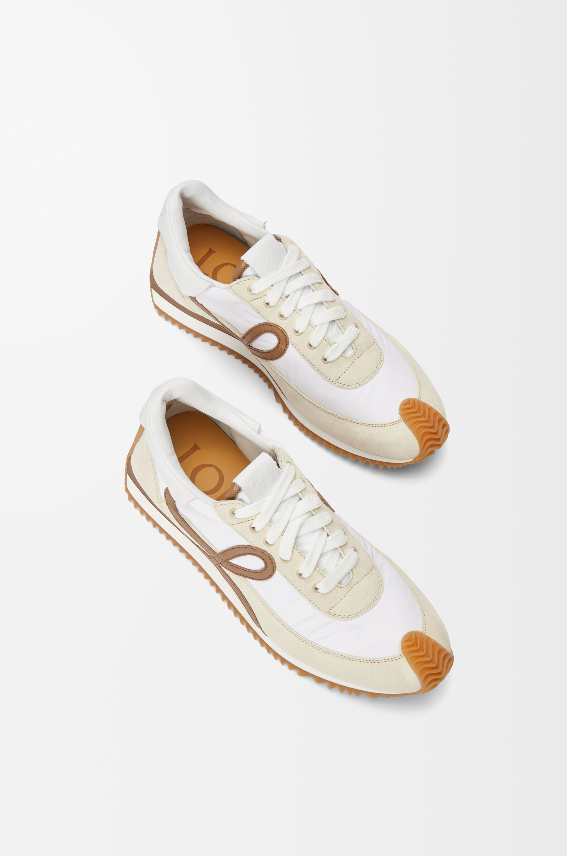 LOEWE Flow Runner 2.0 in nylon and suede Chocolate/Almost Optic
